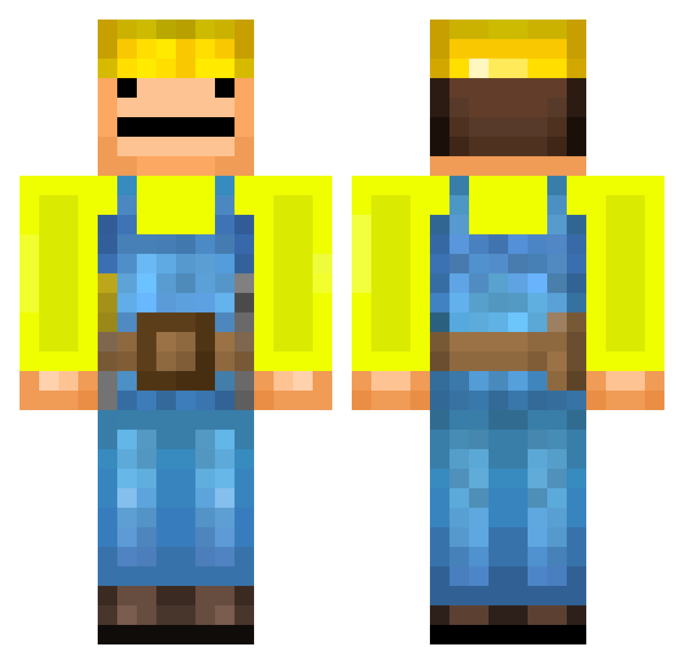 Tyroan Minecraft skin, front and back view