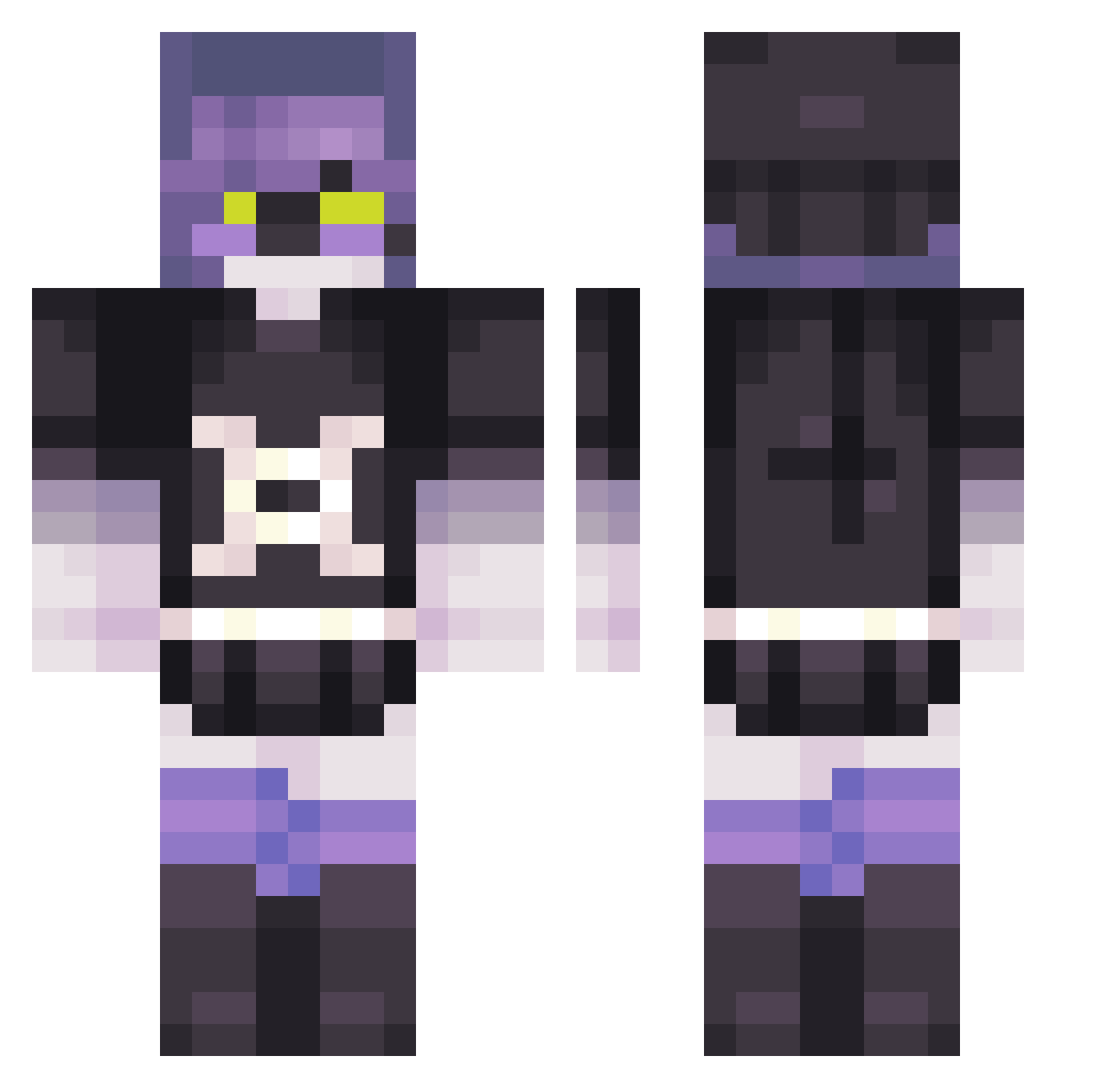 SofaiYAbai Minecraft skin, front and back view