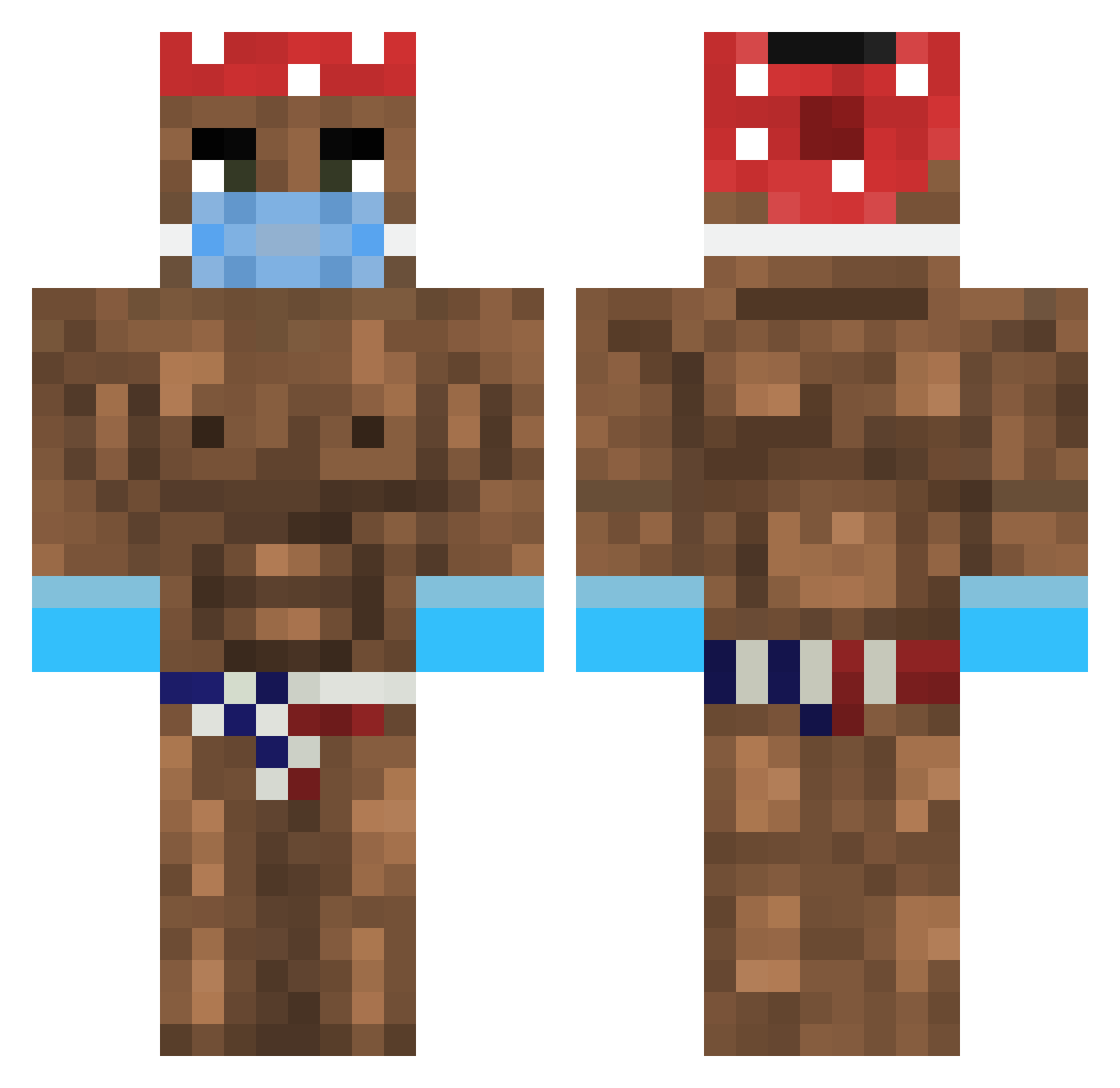 Tajobuche Minecraft skin, front and back view