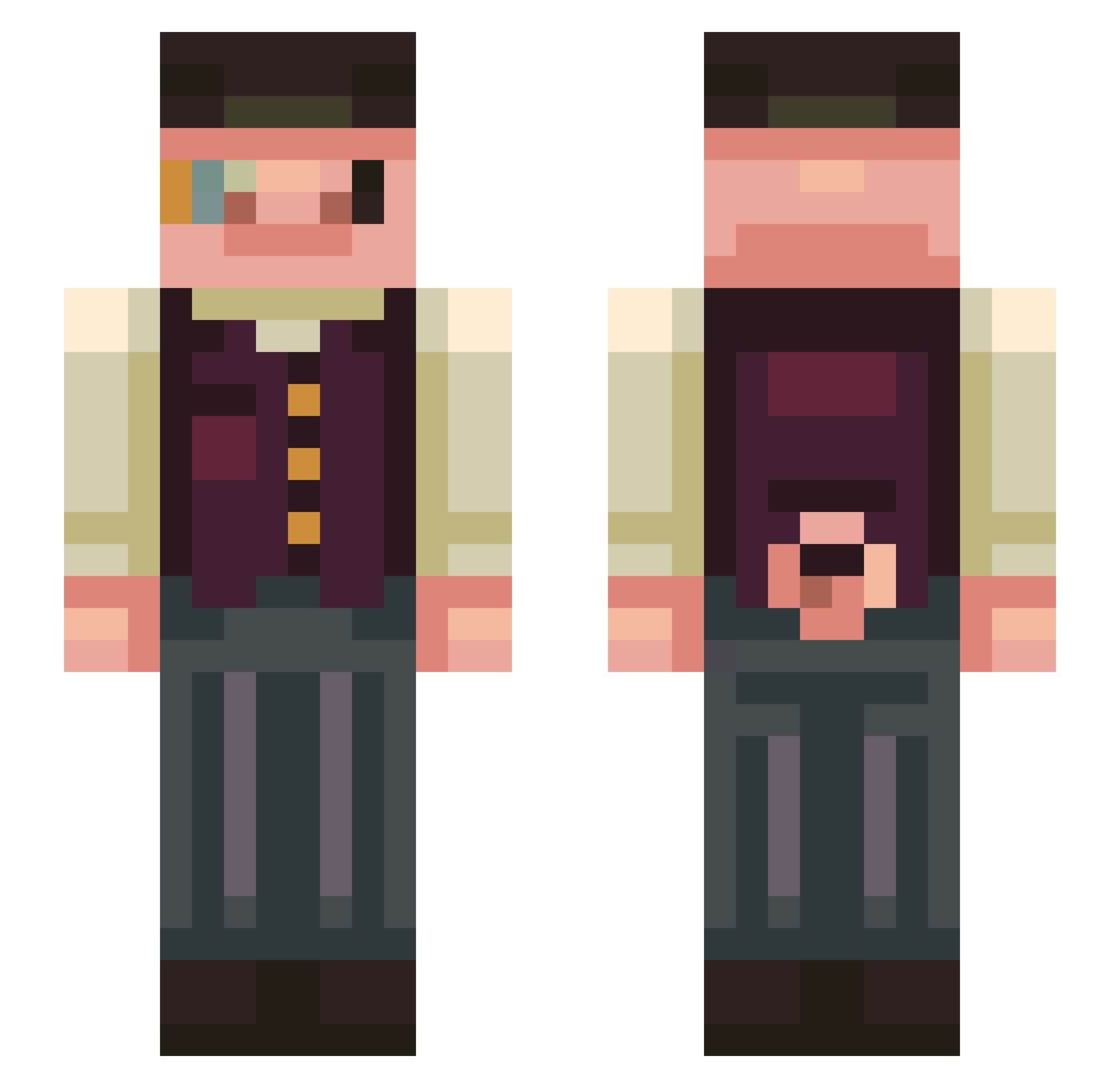 Nickname5496 Minecraft skin, front and back view