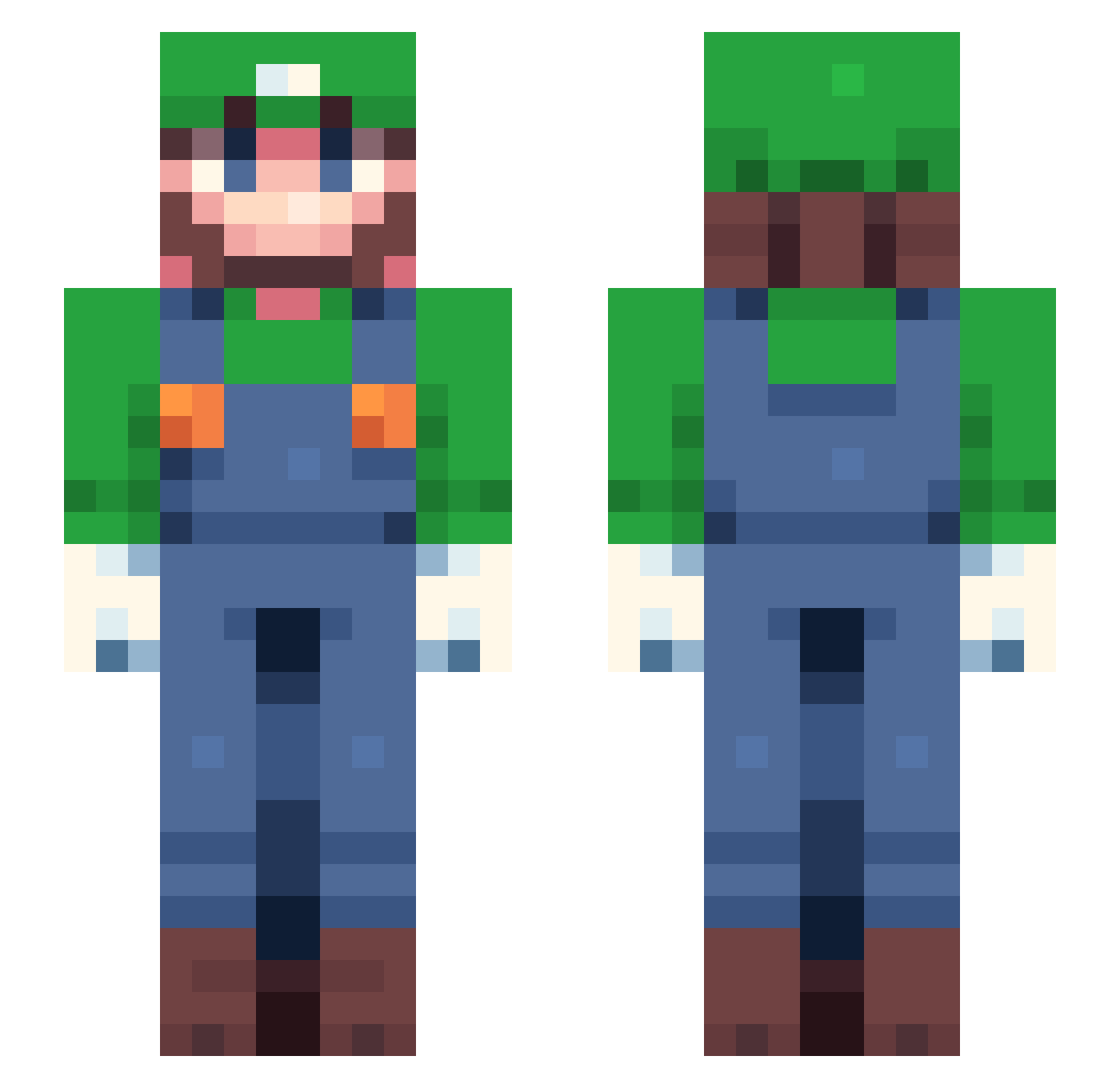 DJDamage Minecraft skin, front and back view