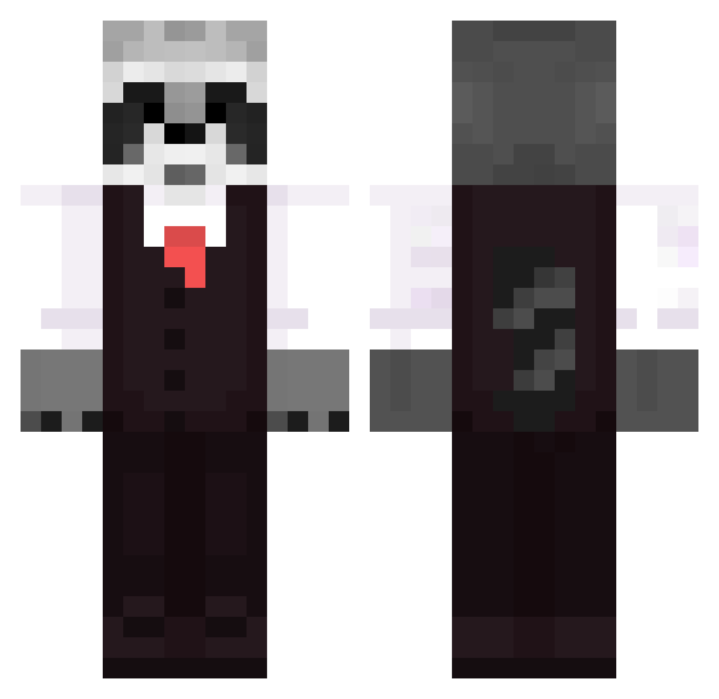 MicroMau5 Minecraft skin, front and back view