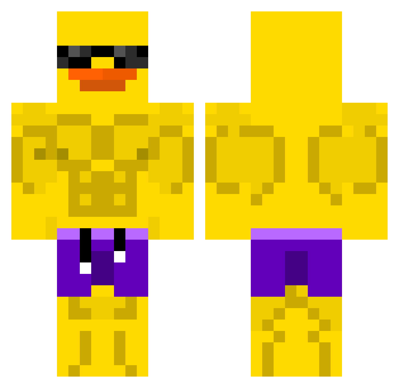 Dennie0901 Minecraft skin, front and back view