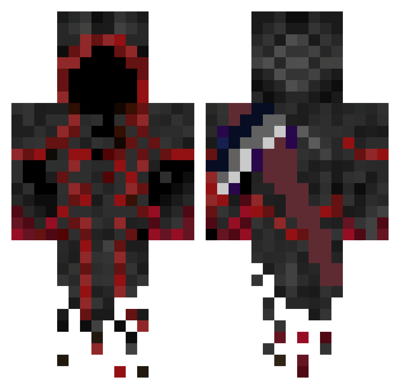 BOMARZ Minecraft skin, front and back view