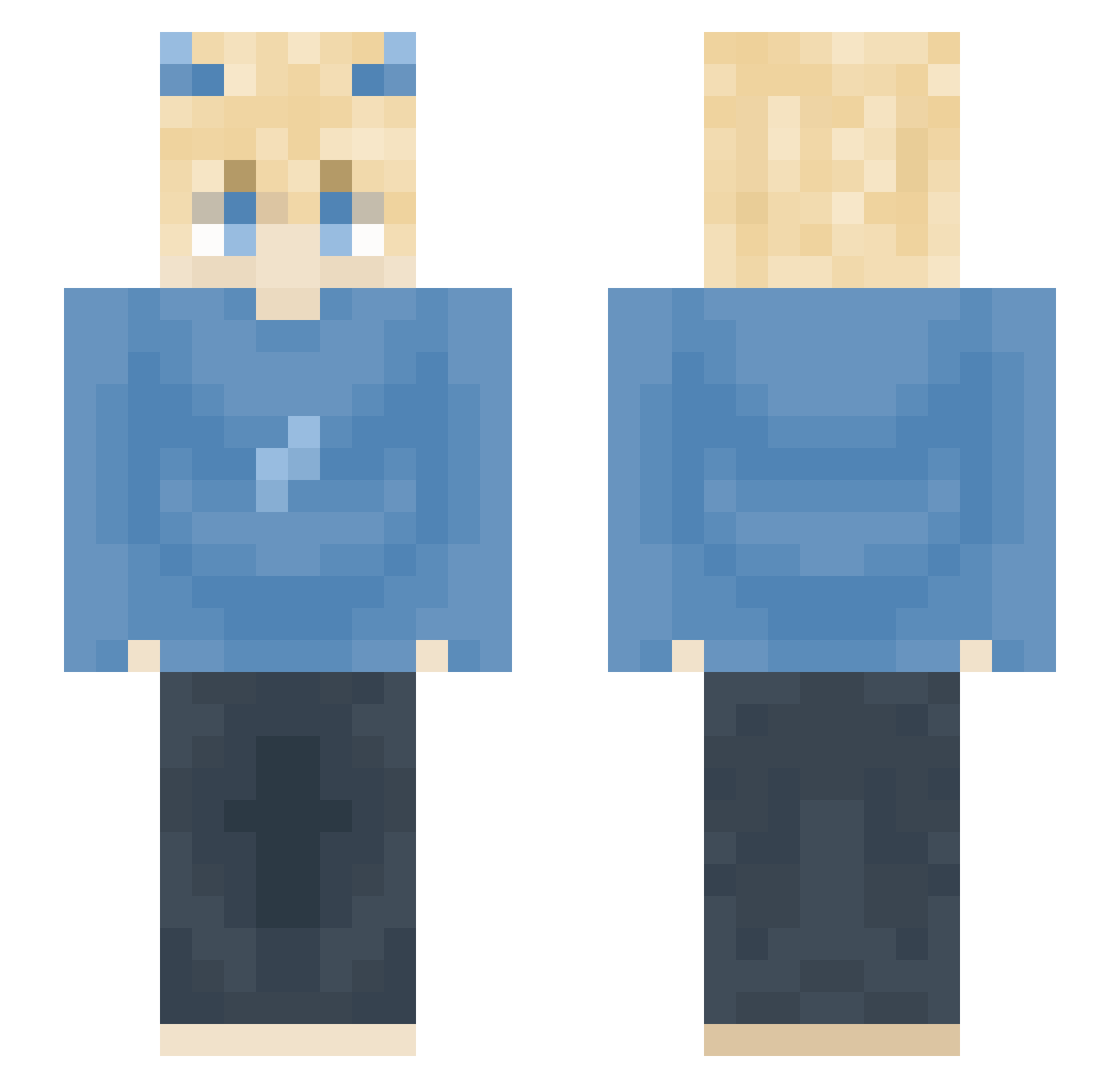 VenexterVX Minecraft skin, front and back view