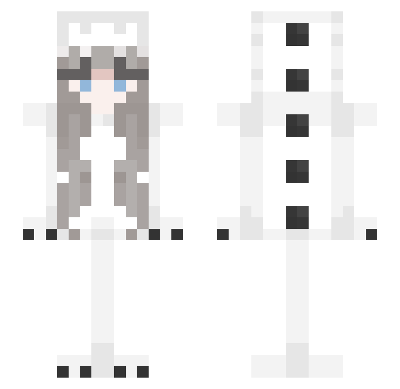 GabyBigfoot Minecraft skin, front and back view