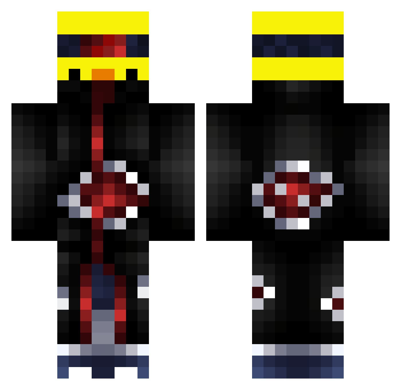 yEy0_0 Minecraft skin, front and back view