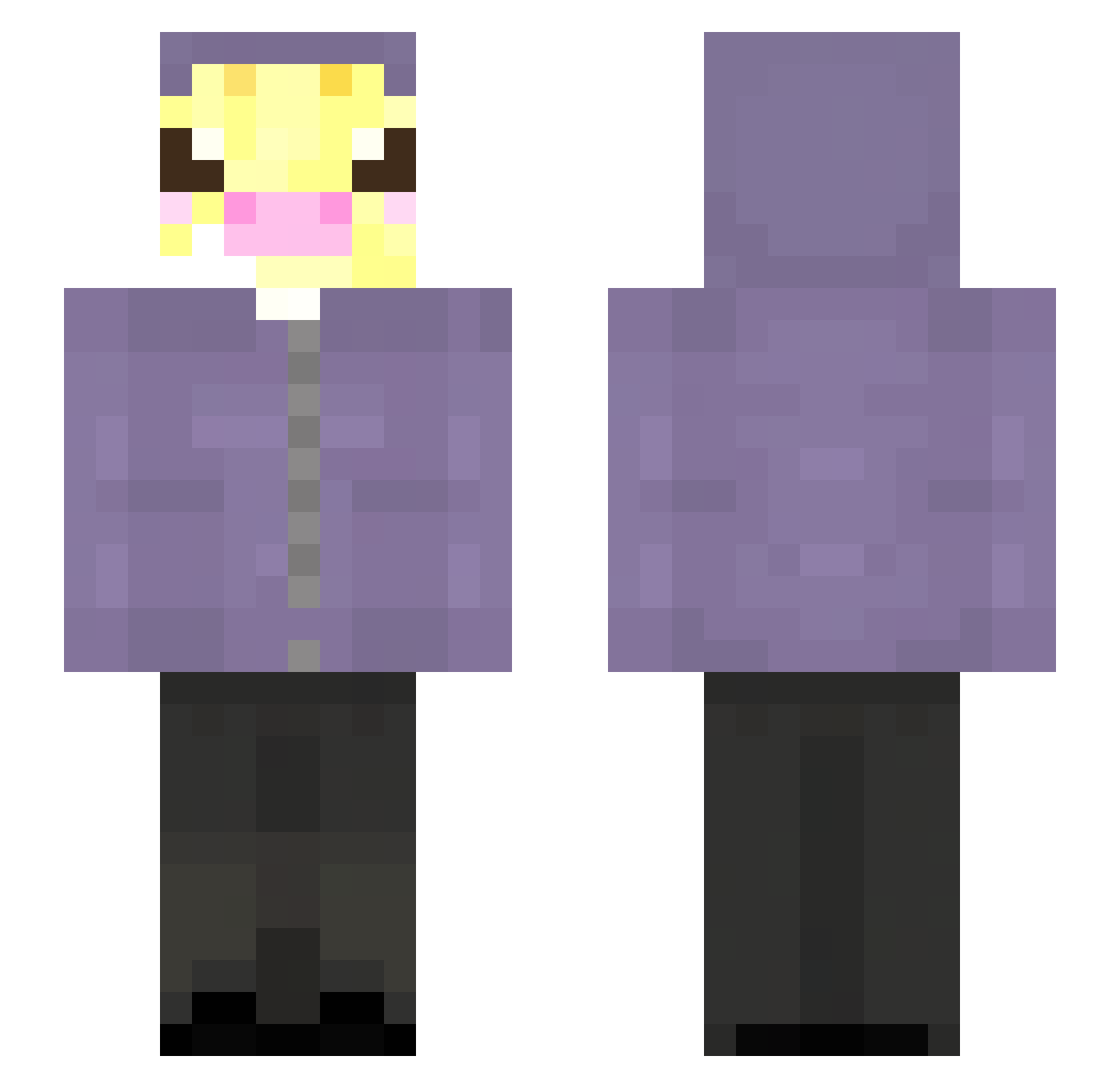 tkthesunshine Minecraft skin, front and back view