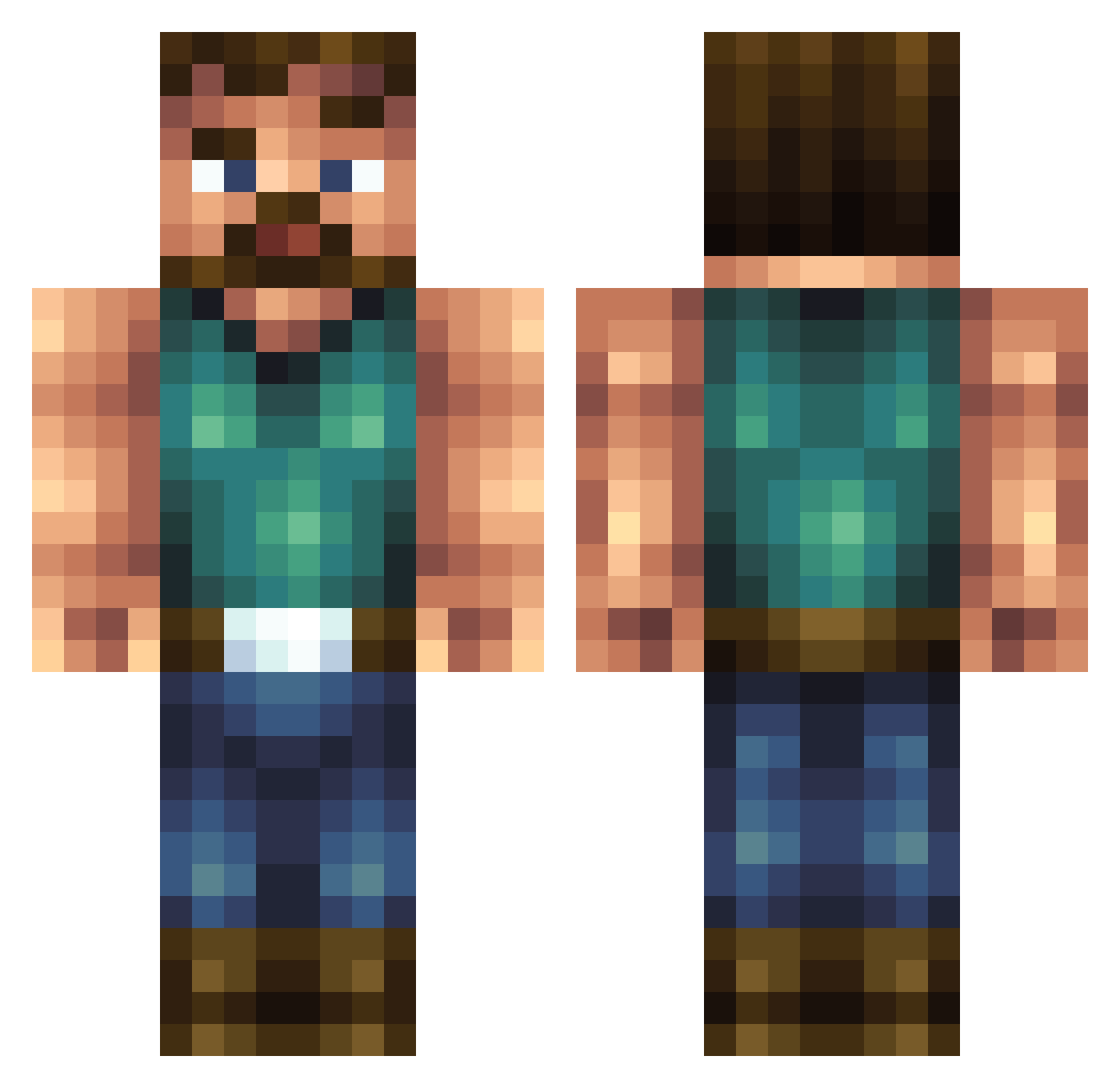 TheBathroom Minecraft skin, front and back view