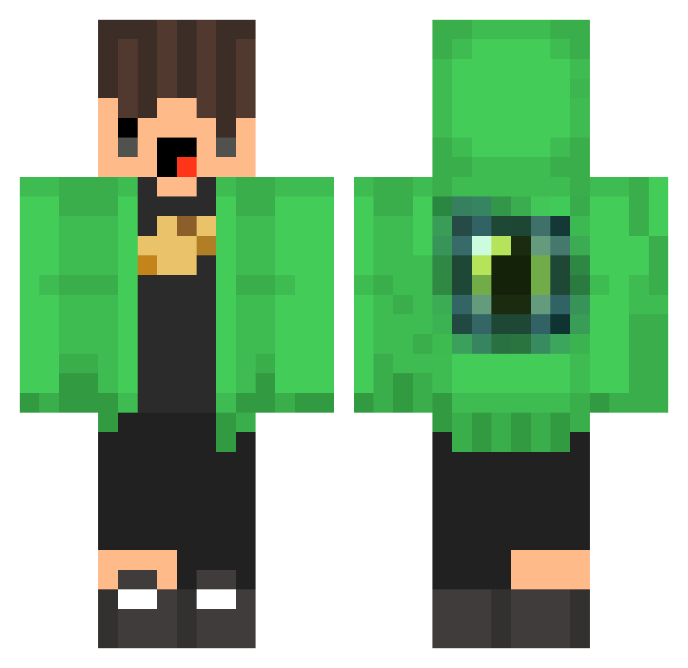 BqtatA Minecraft skin, front and back view
