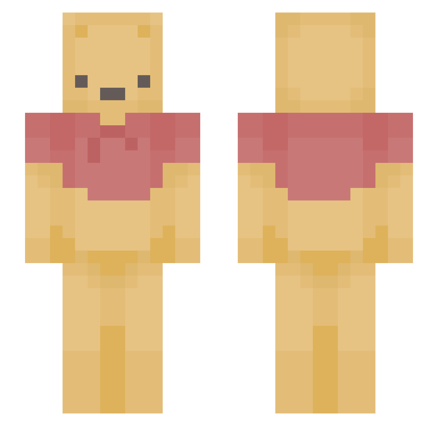 ImLilBubs Minecraft skin, front and back view