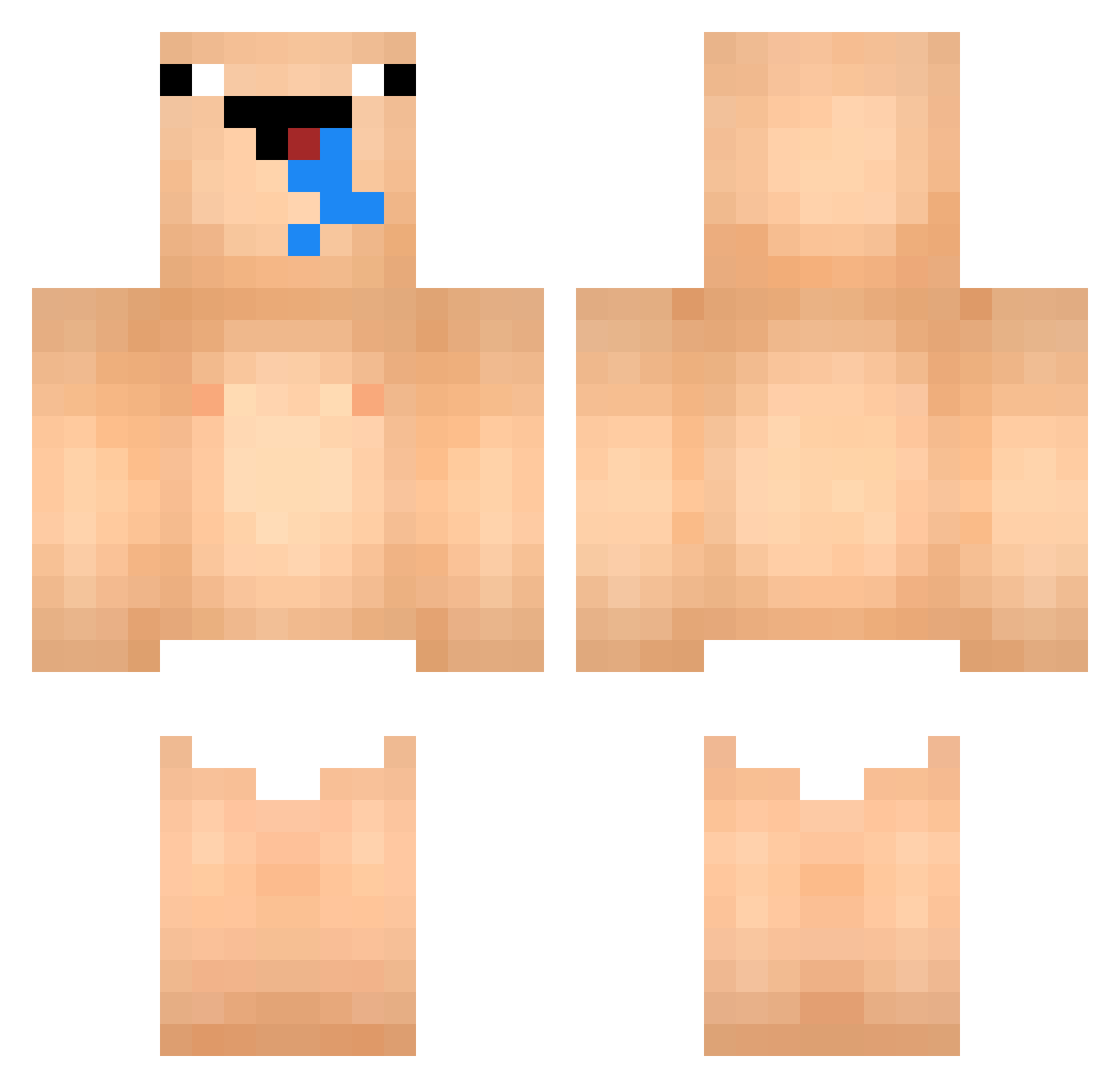 Tonop Minecraft skin, front and back view