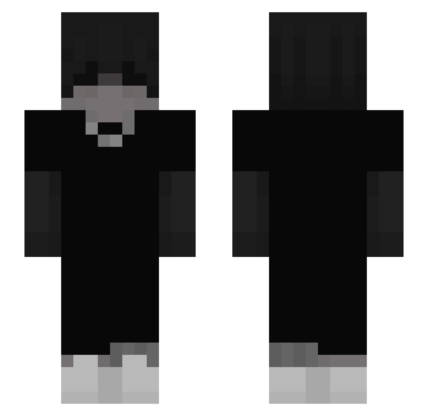 Velocitix Minecraft skin, front and back view