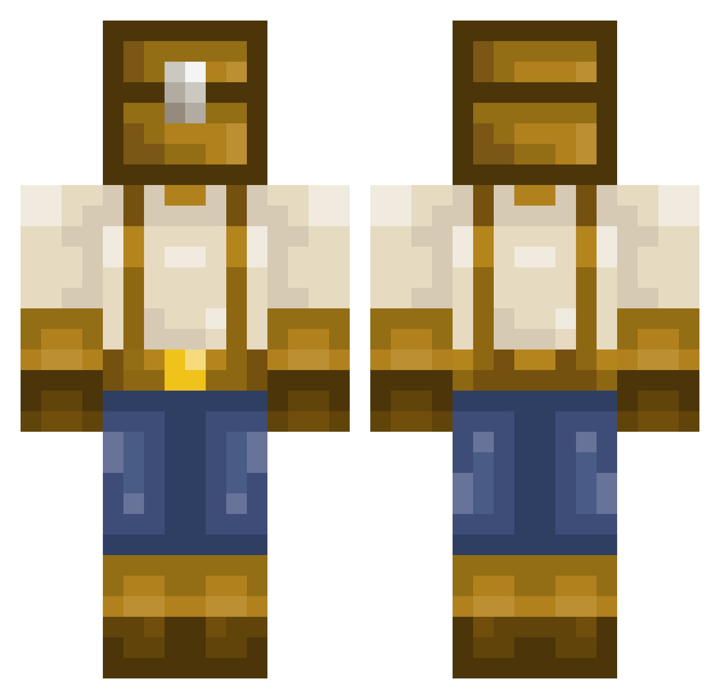 BlepDoge Minecraft skin, front and back view