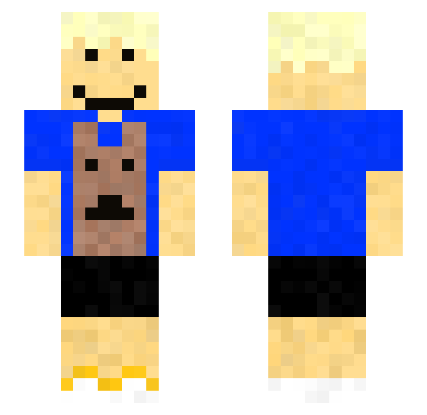 SykiCyrda Minecraft skin, front and back view