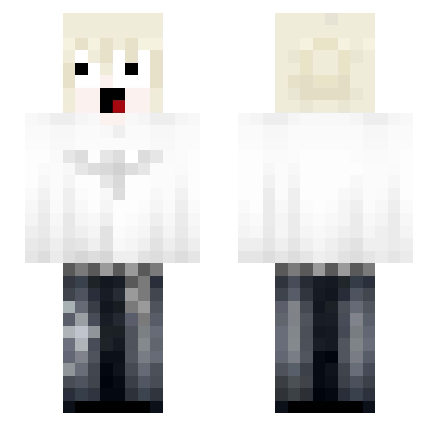 haxftones Minecraft skin, front and back view