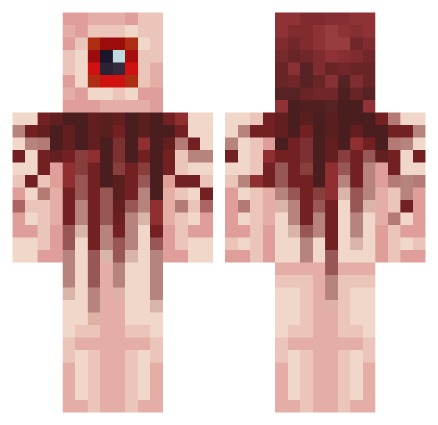 vvuctor Minecraft skin, front and back view