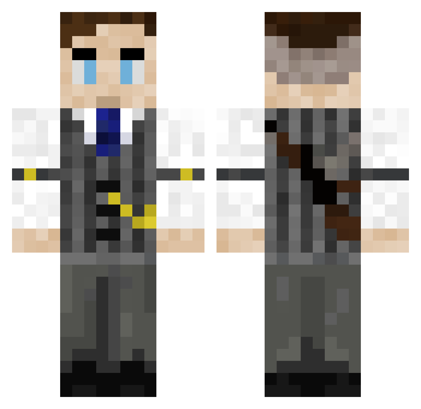 Dexter1245639 Minecraft skin, front and back view