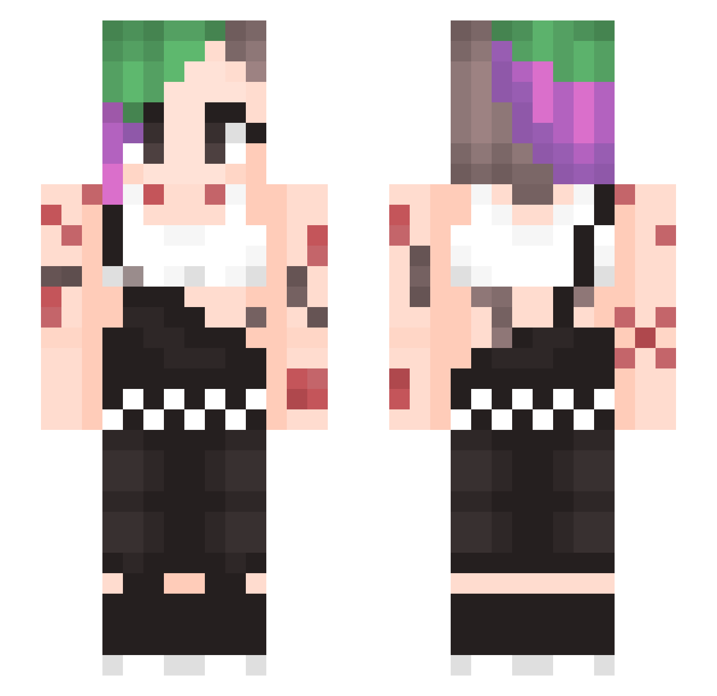 KawaiiiChanUwU Minecraft skin, front and back view