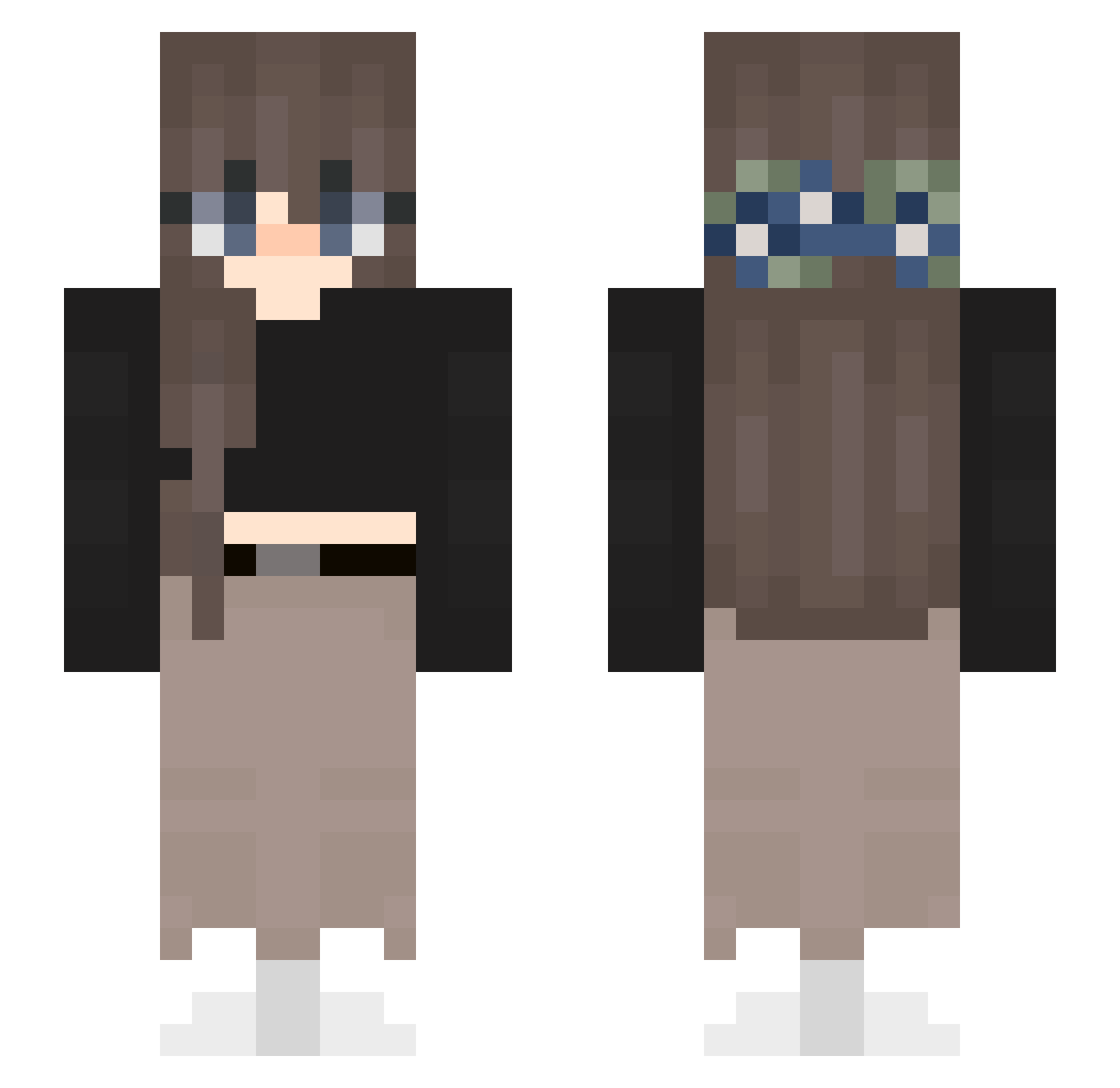 AxolotlMinecart Minecraft skin, front and back view