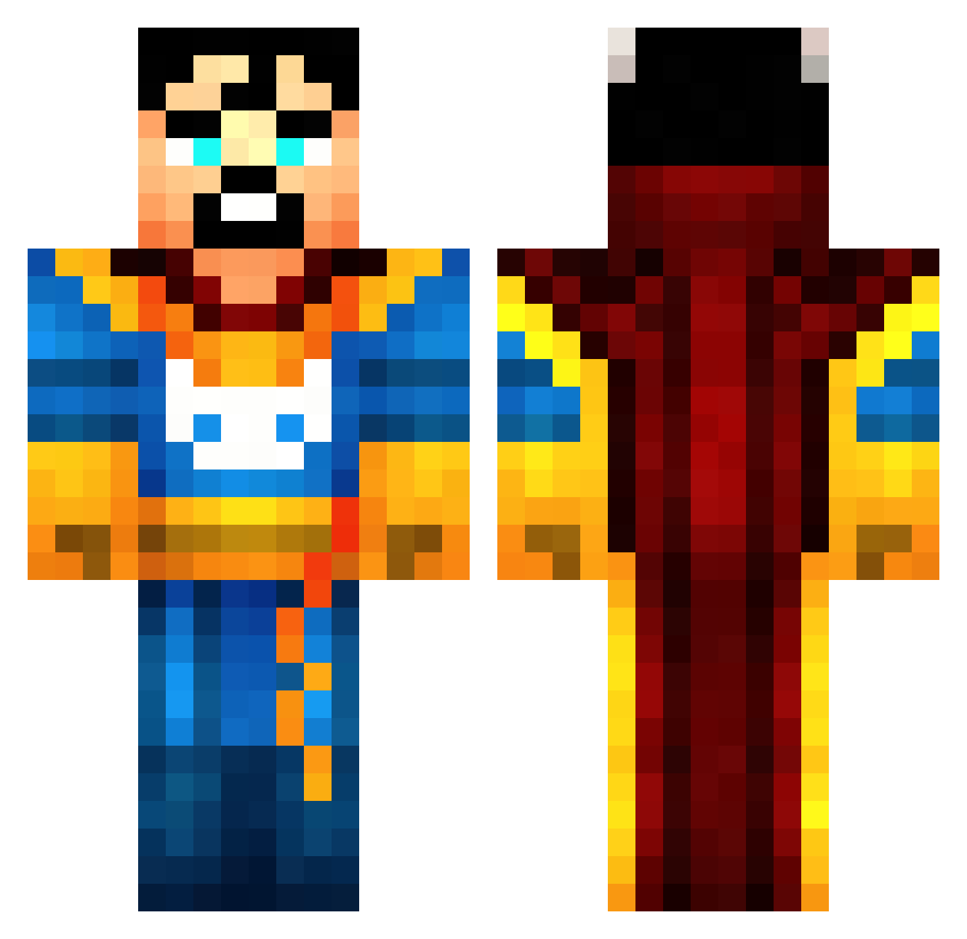 Cermak Minecraft skin, front and back view