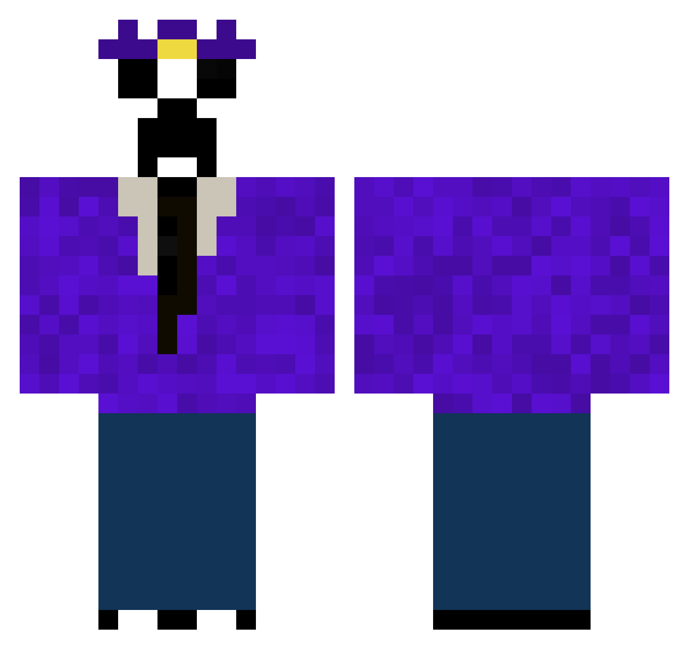 PositiveDrop Minecraft skin, front and back view