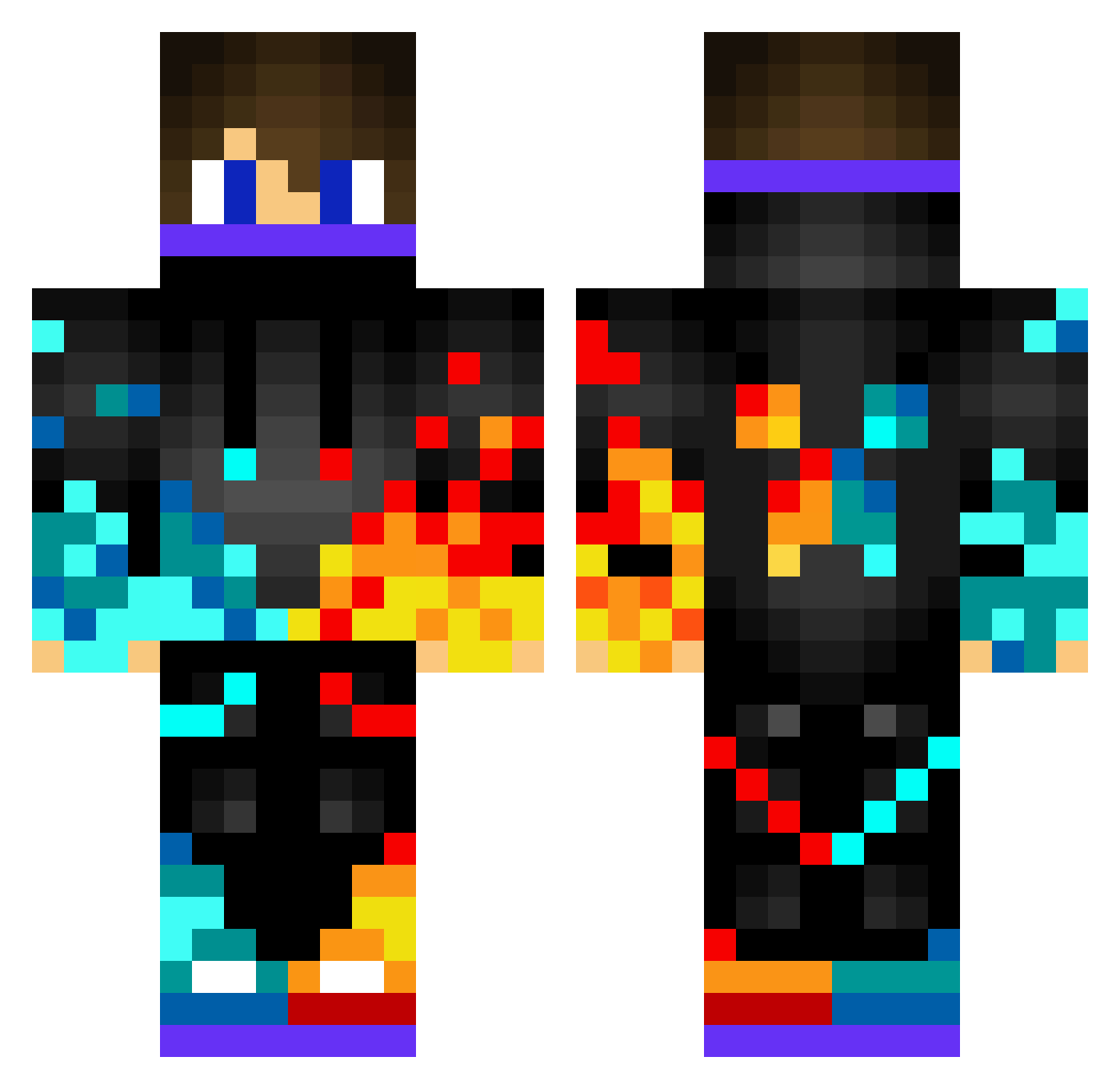 DRAKETANJIRO Minecraft skin, front and back view