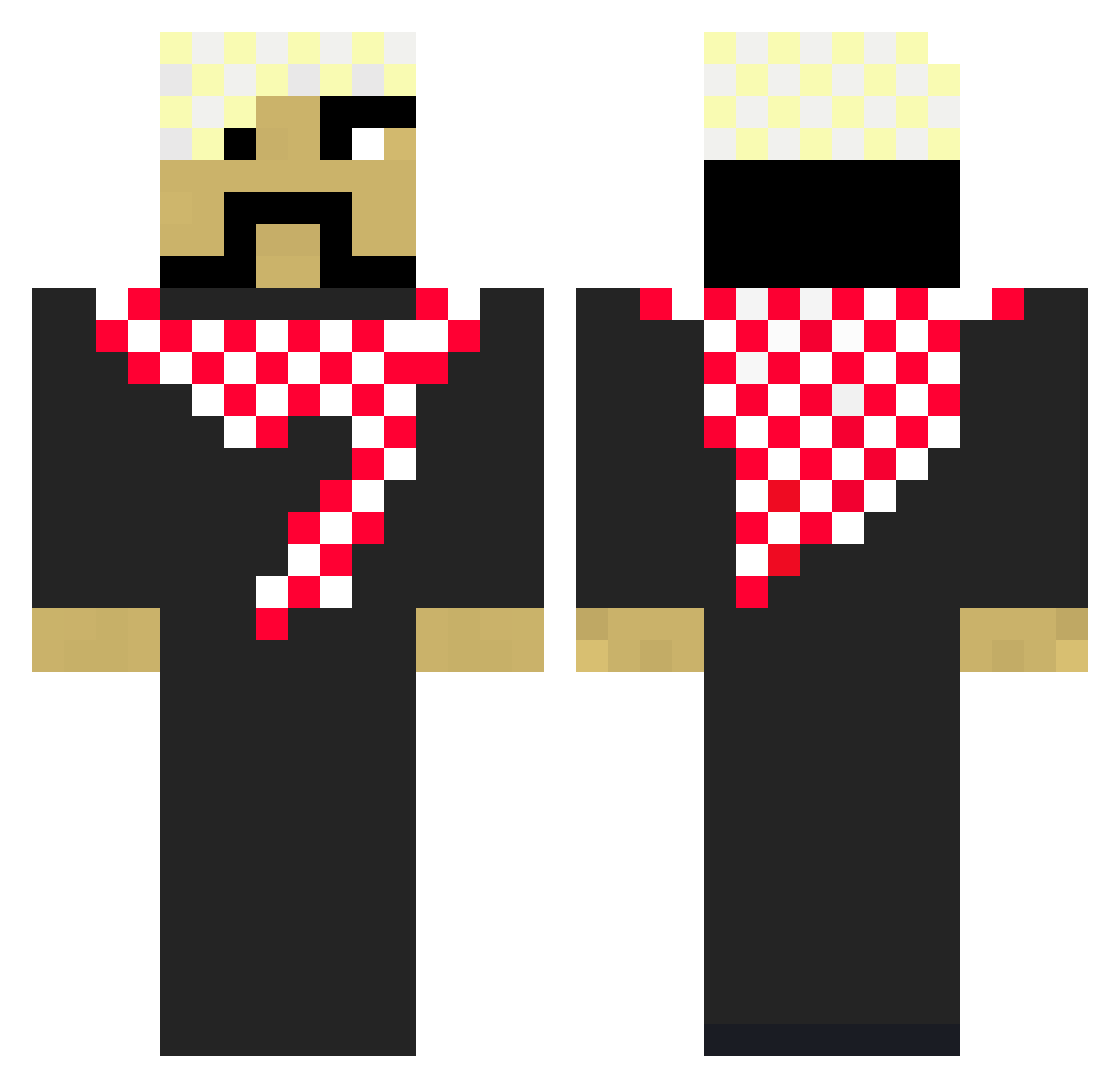 YT_Zord Minecraft skin, front and back view