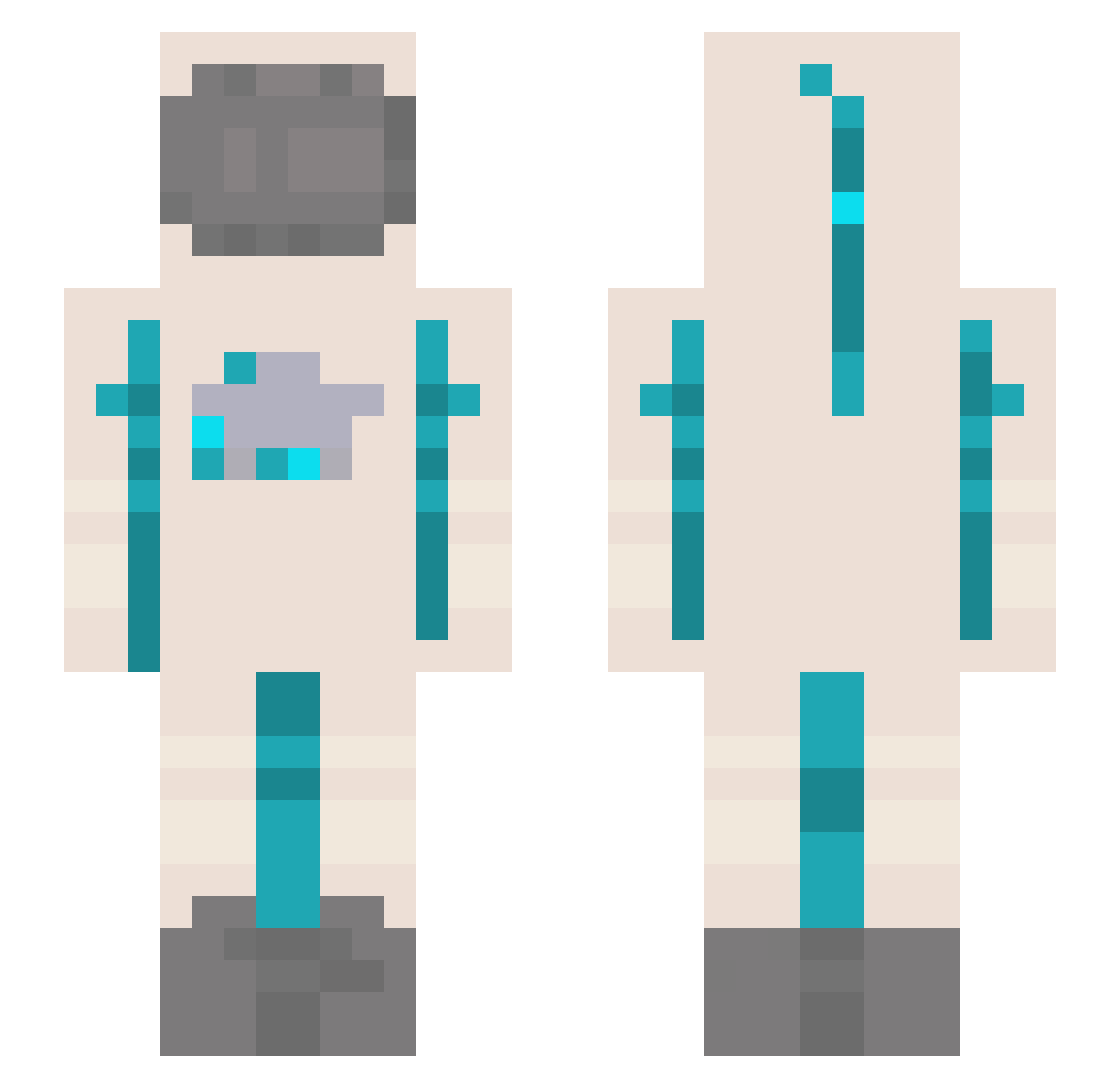 oORustyOo Minecraft skin, front and back view