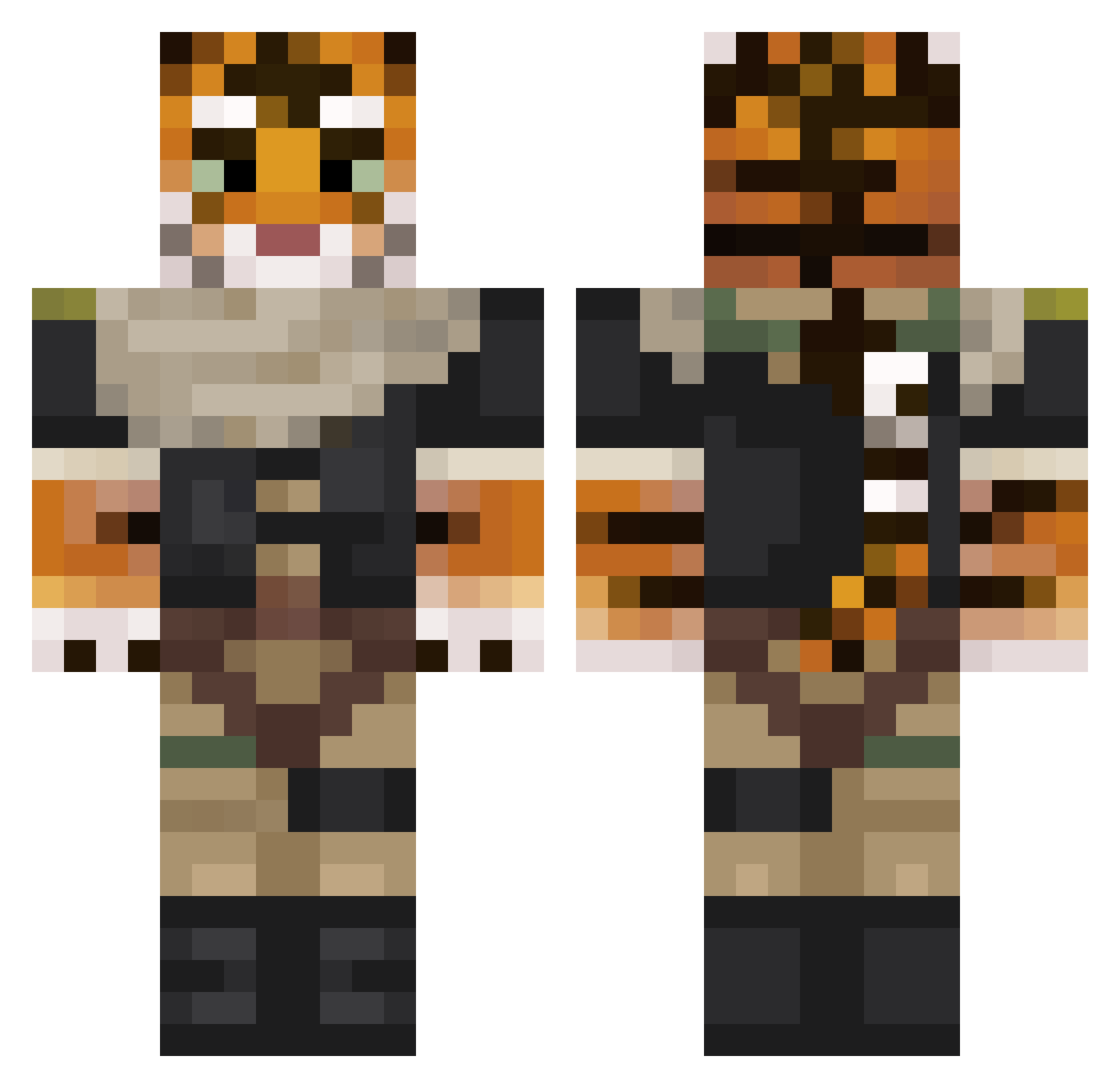 Big_TigerXx Minecraft skin, front and back view