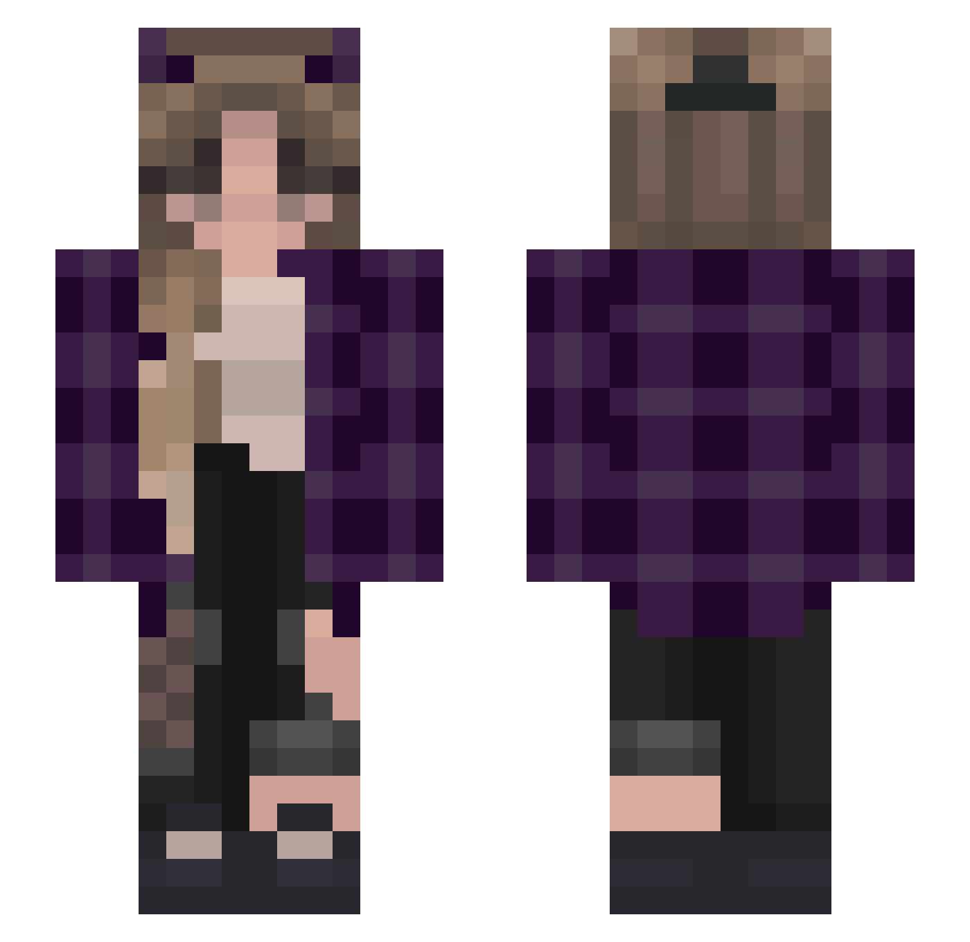 ItzzAlexx Minecraft skin, front and back view