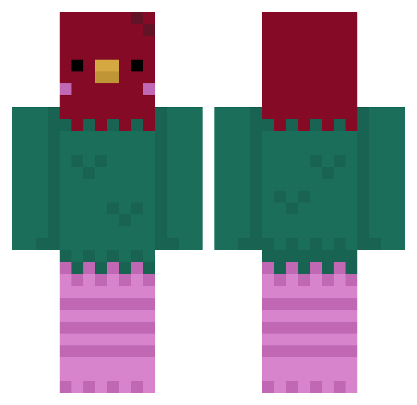 rinana82 Minecraft skin, front and back view