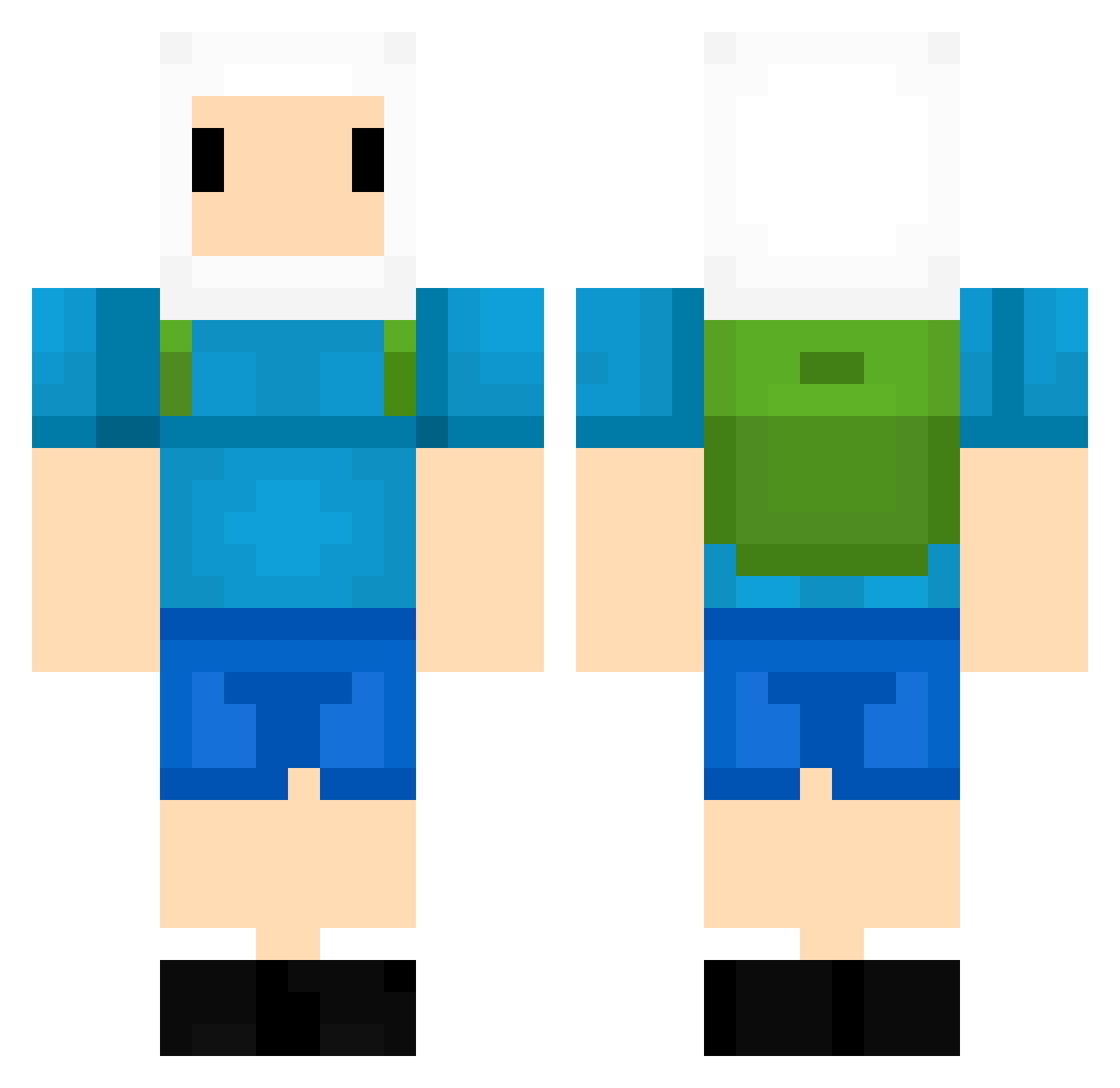 Alstonite Minecraft skin, front and back view