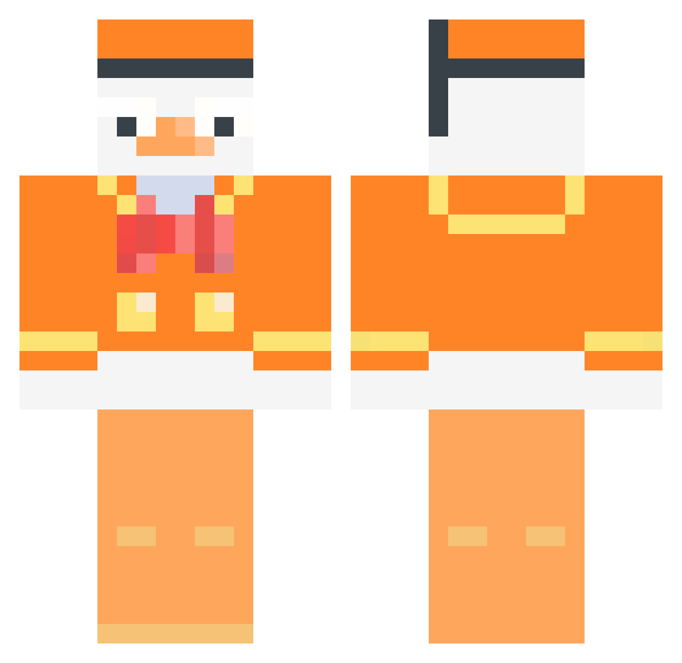 Adaptions Minecraft skin, front and back view