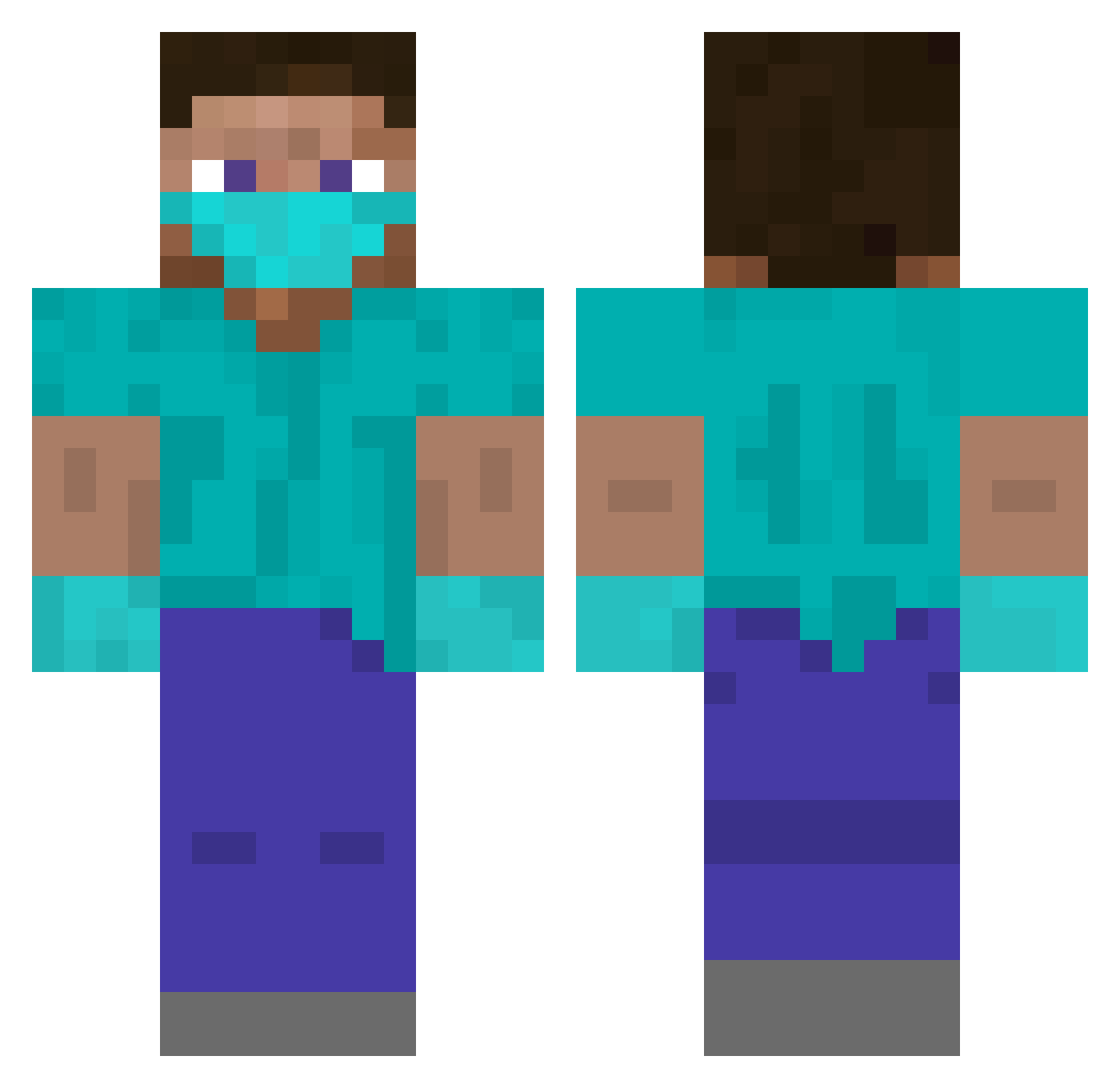 ruaridh01 Minecraft skin, front and back view