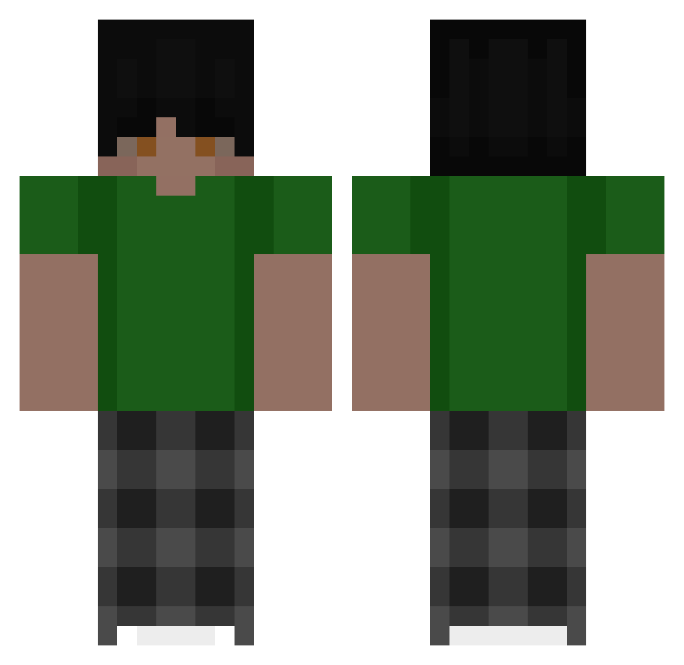vwrzera Minecraft skin, front and back view