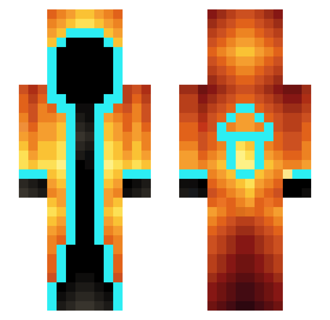 AssassinLight Minecraft skin, front and back view