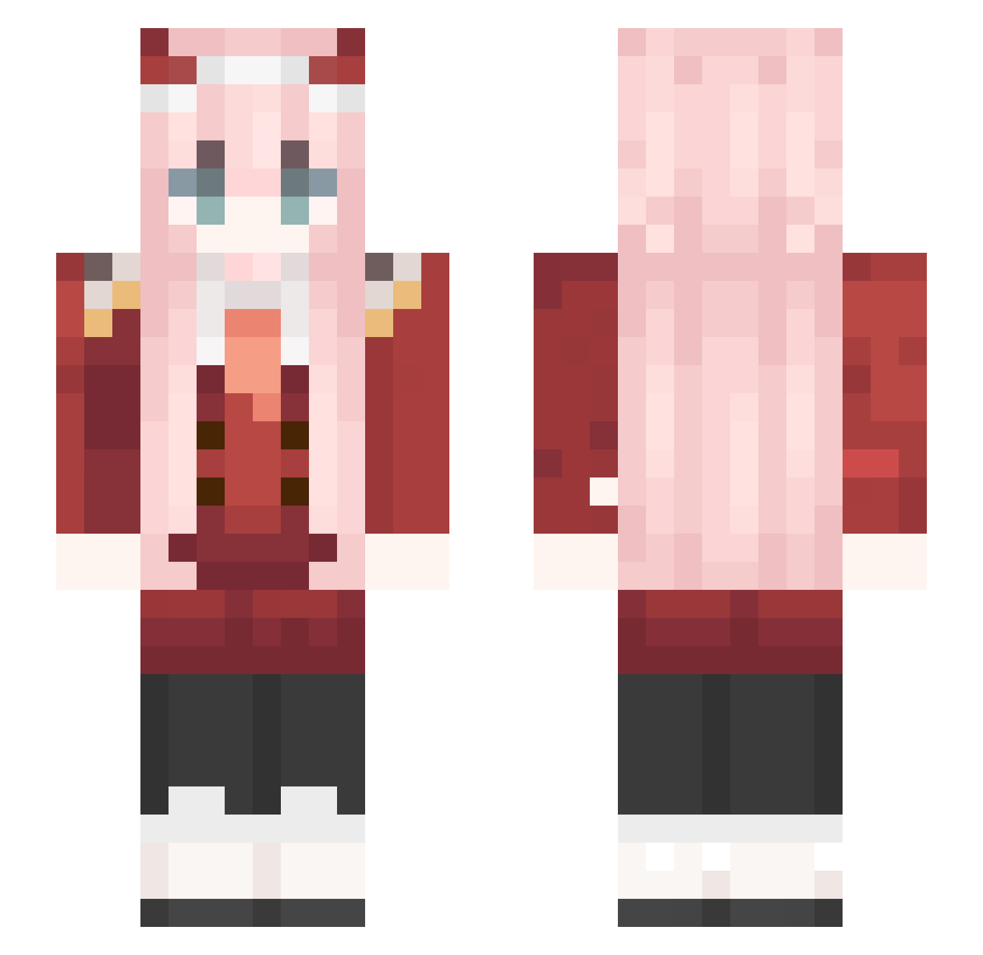 KevinMuncher Minecraft skin, front and back view