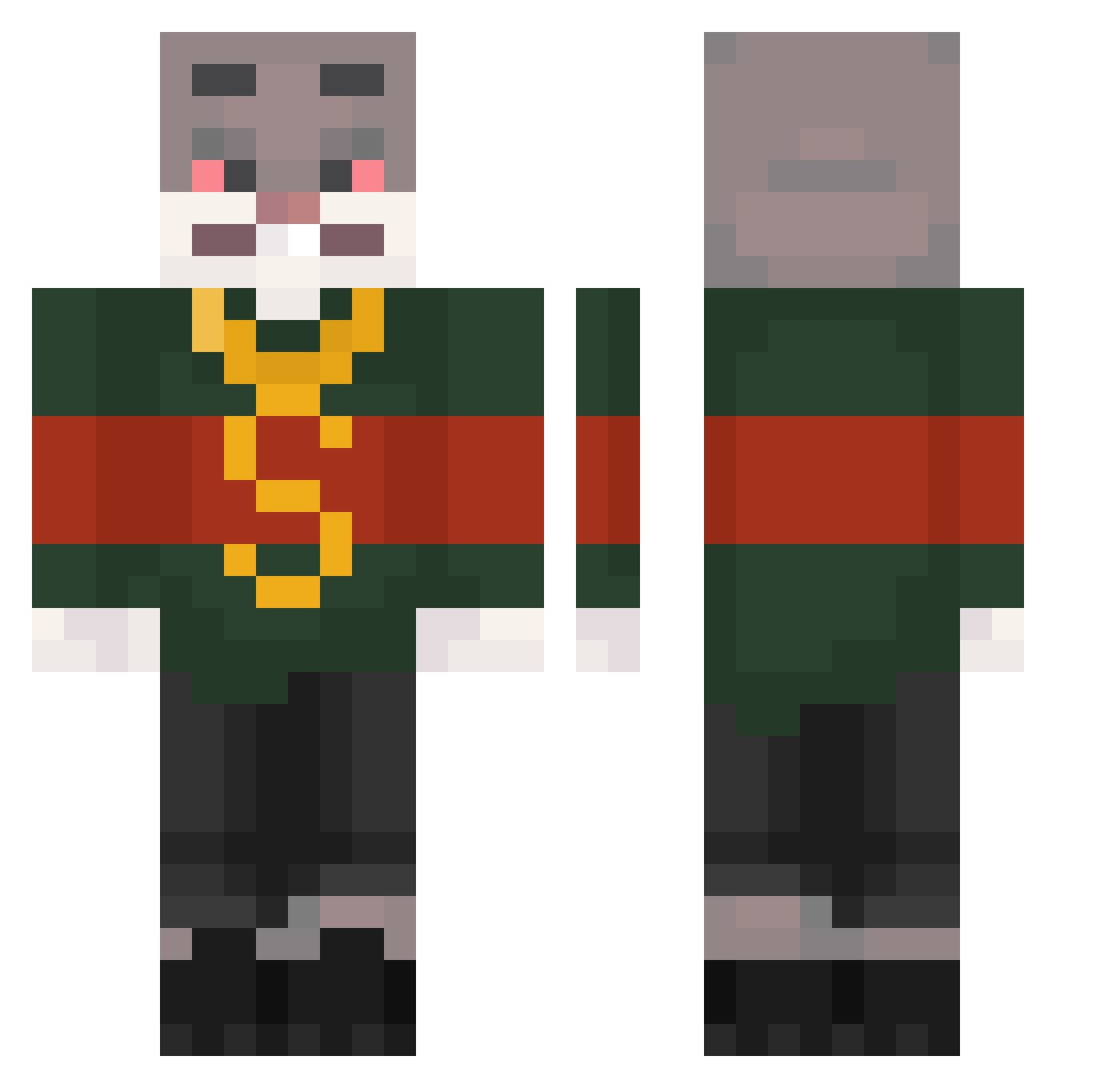 SC_Sxkir Minecraft skin, front and back view