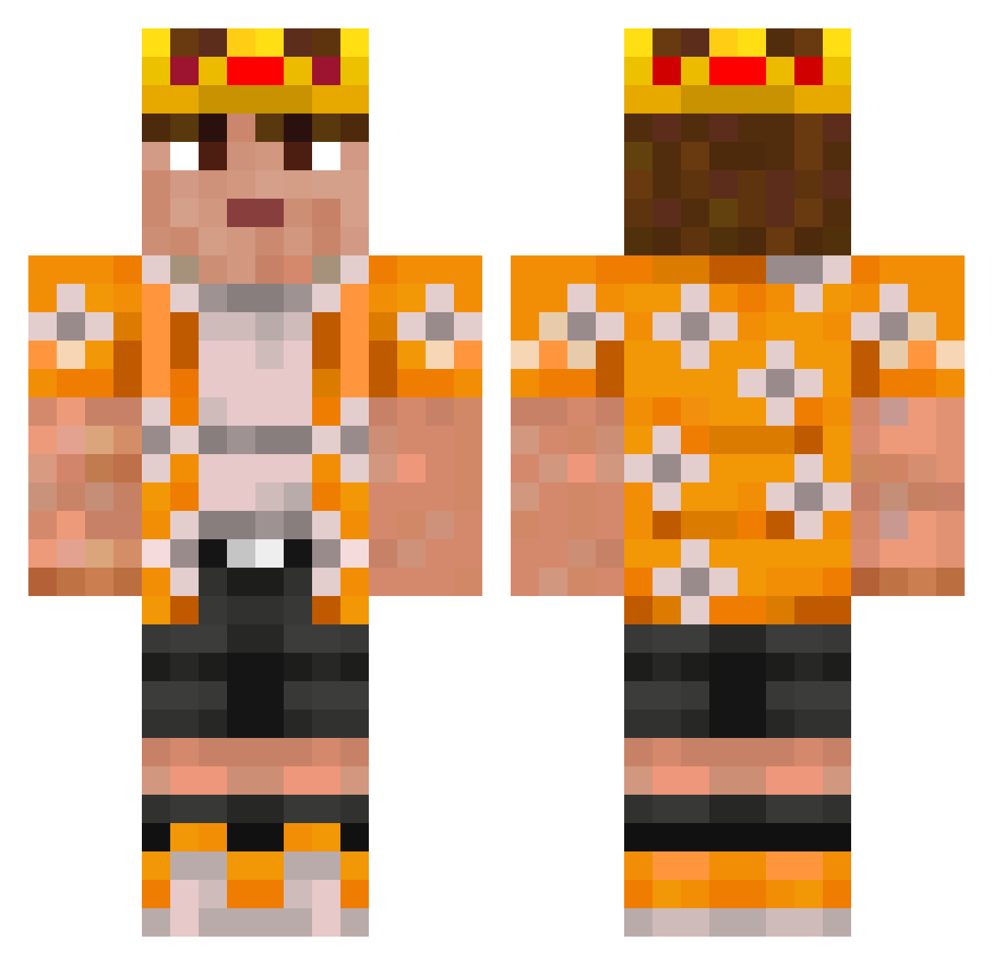 Wunba Minecraft skin, front and back view