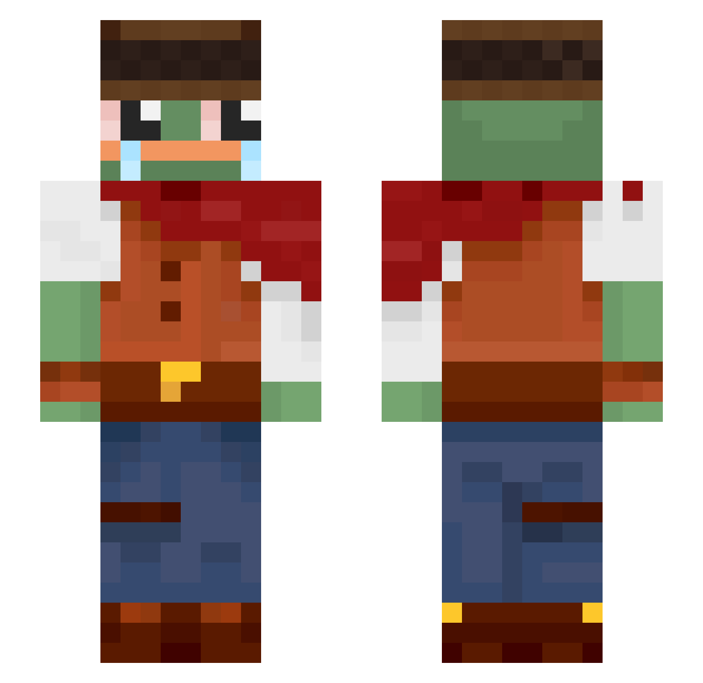 M4nuSv Minecraft skin, front and back view