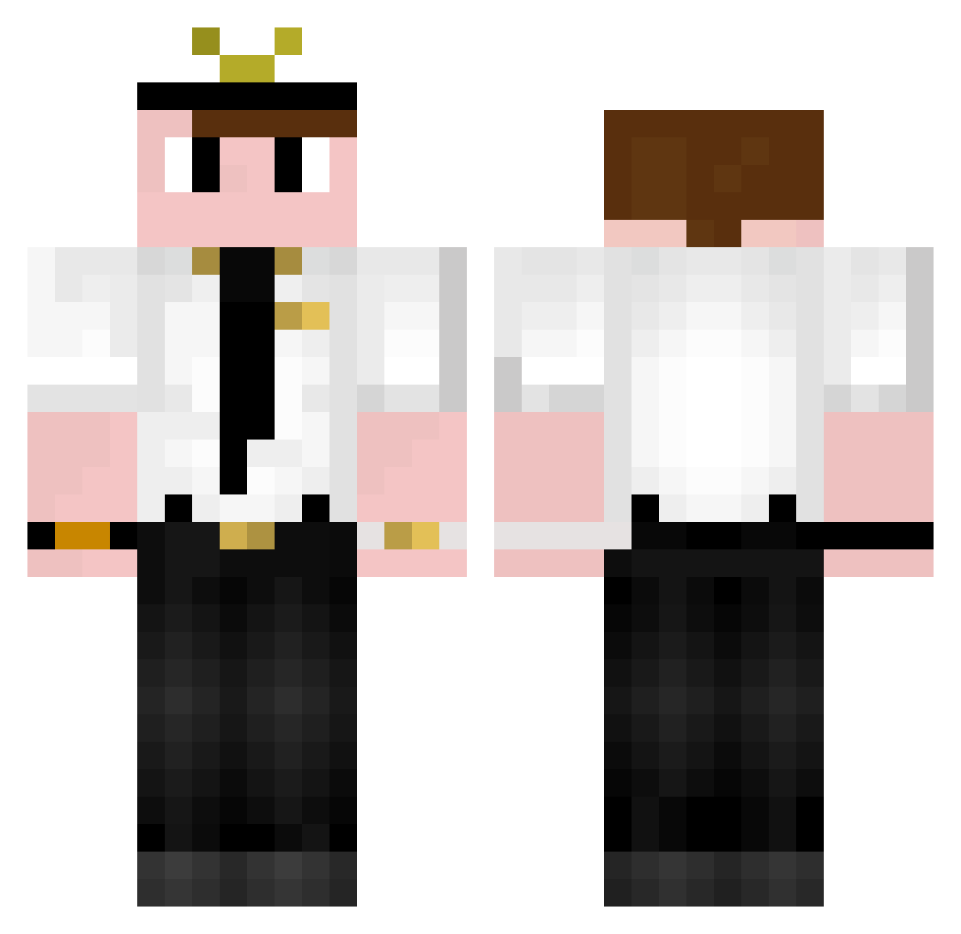 SHQG0 Minecraft skin, front and back view