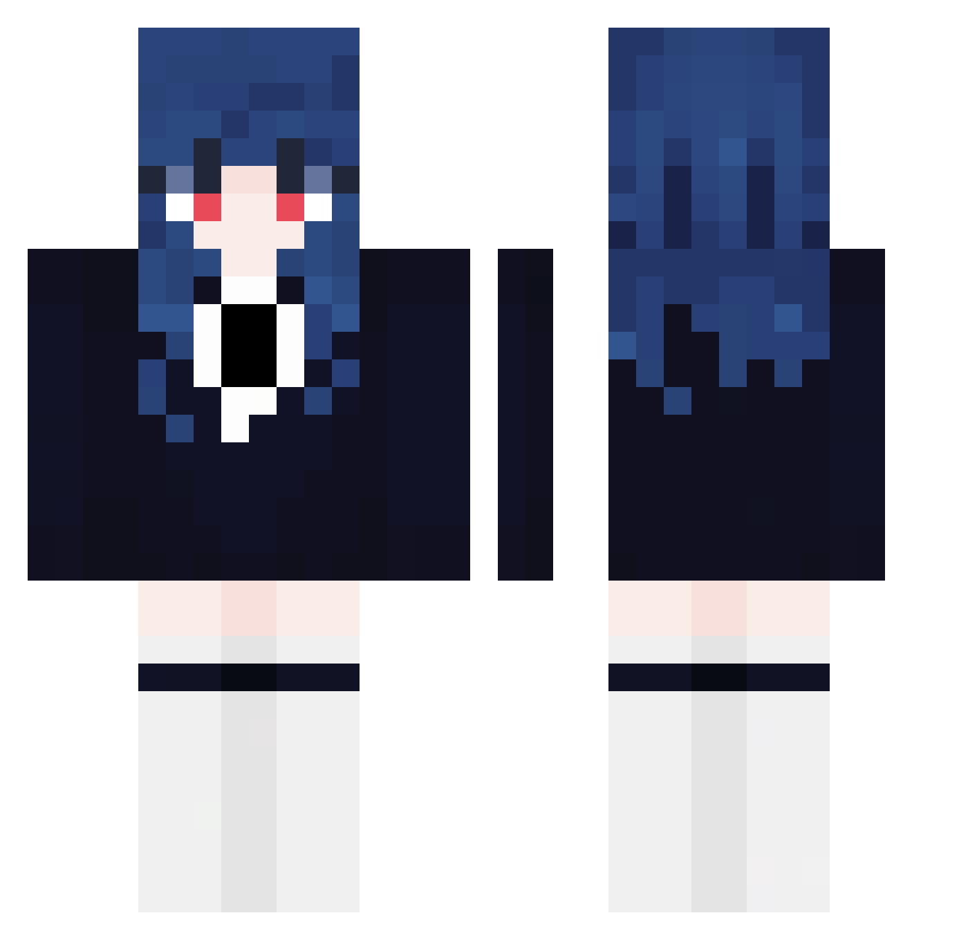 Yukine182 Minecraft skin, front and back view