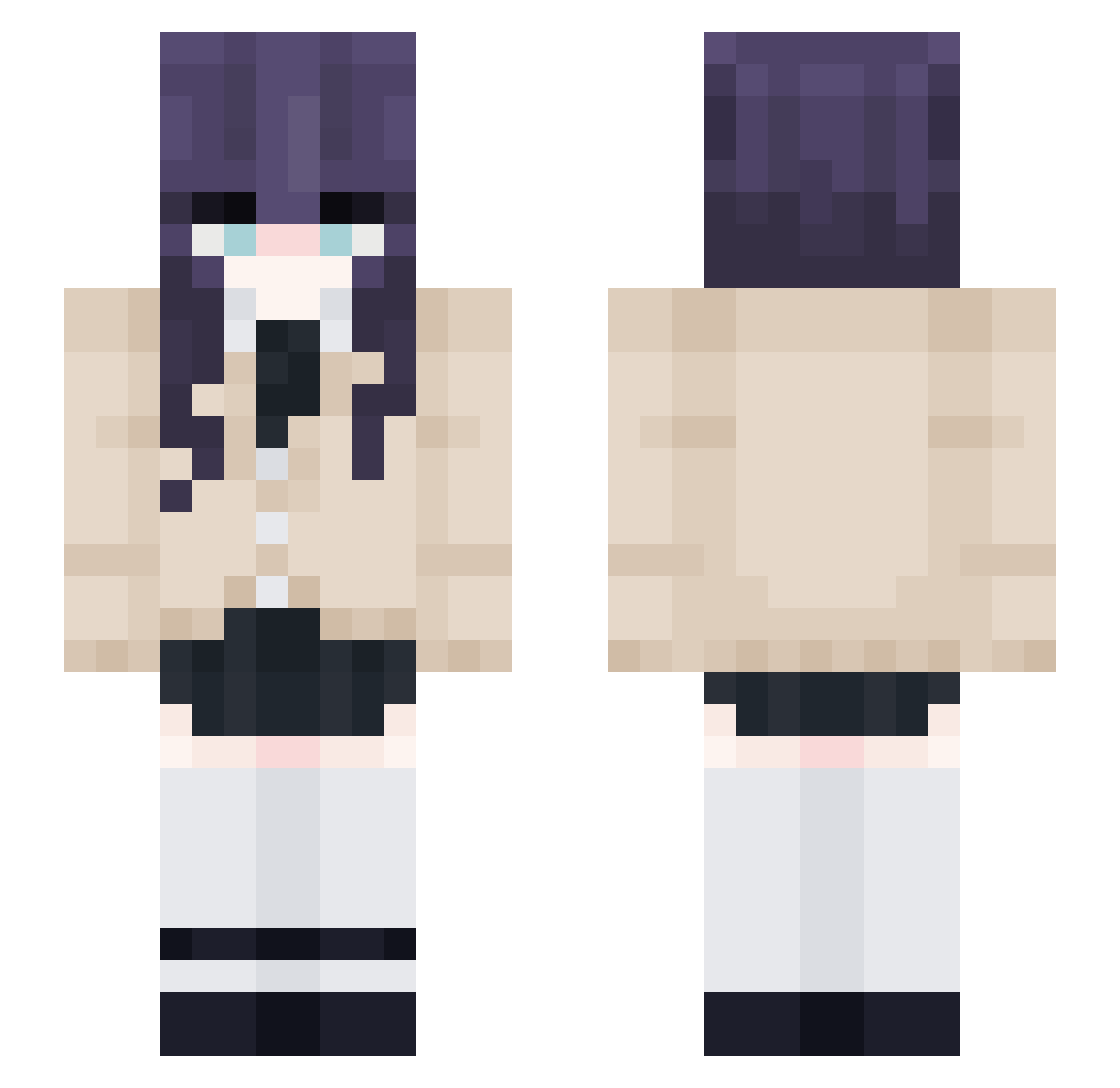 Abyssline Minecraft skin, front and back view