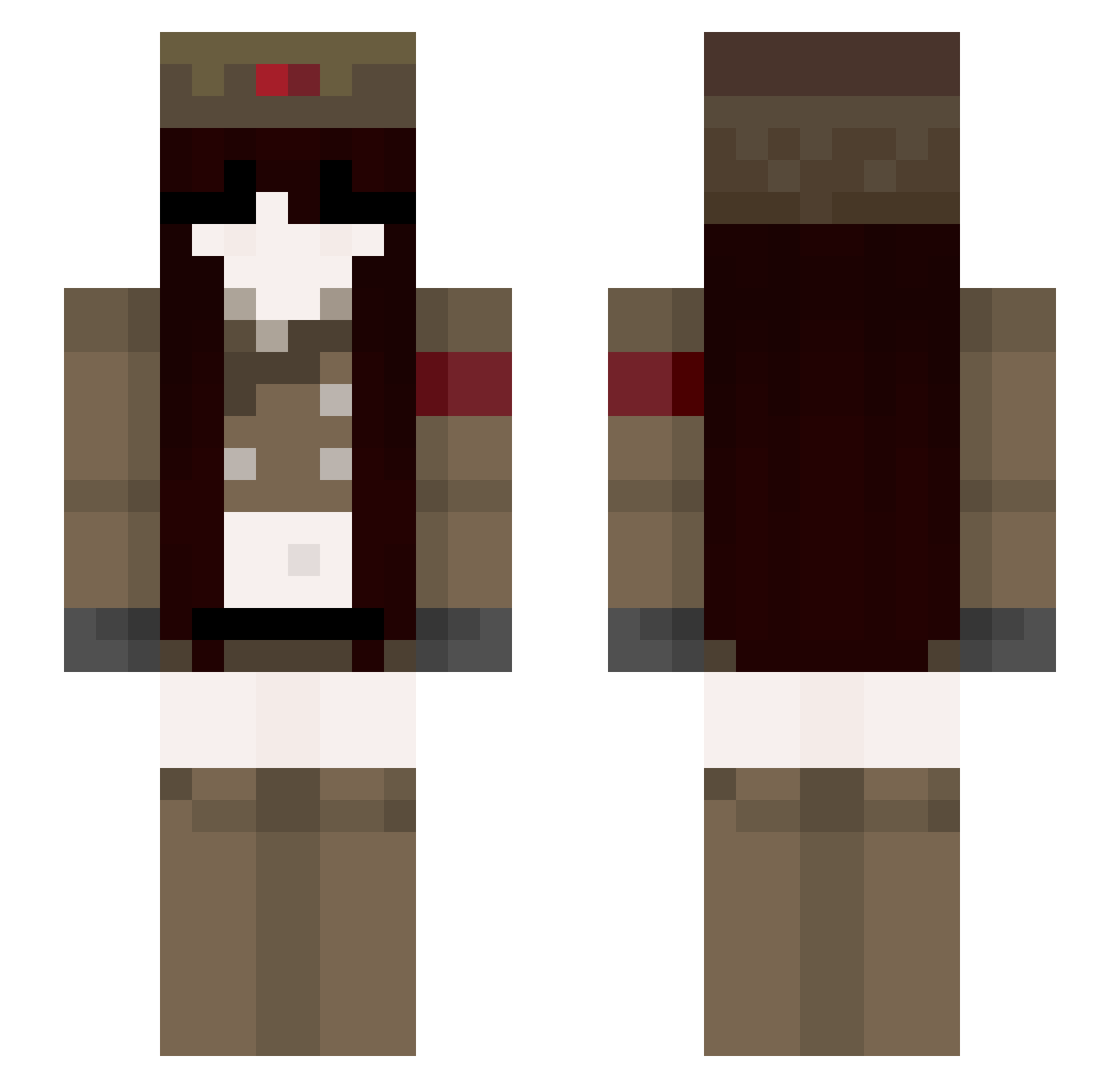 emelita Minecraft skin, front and back view