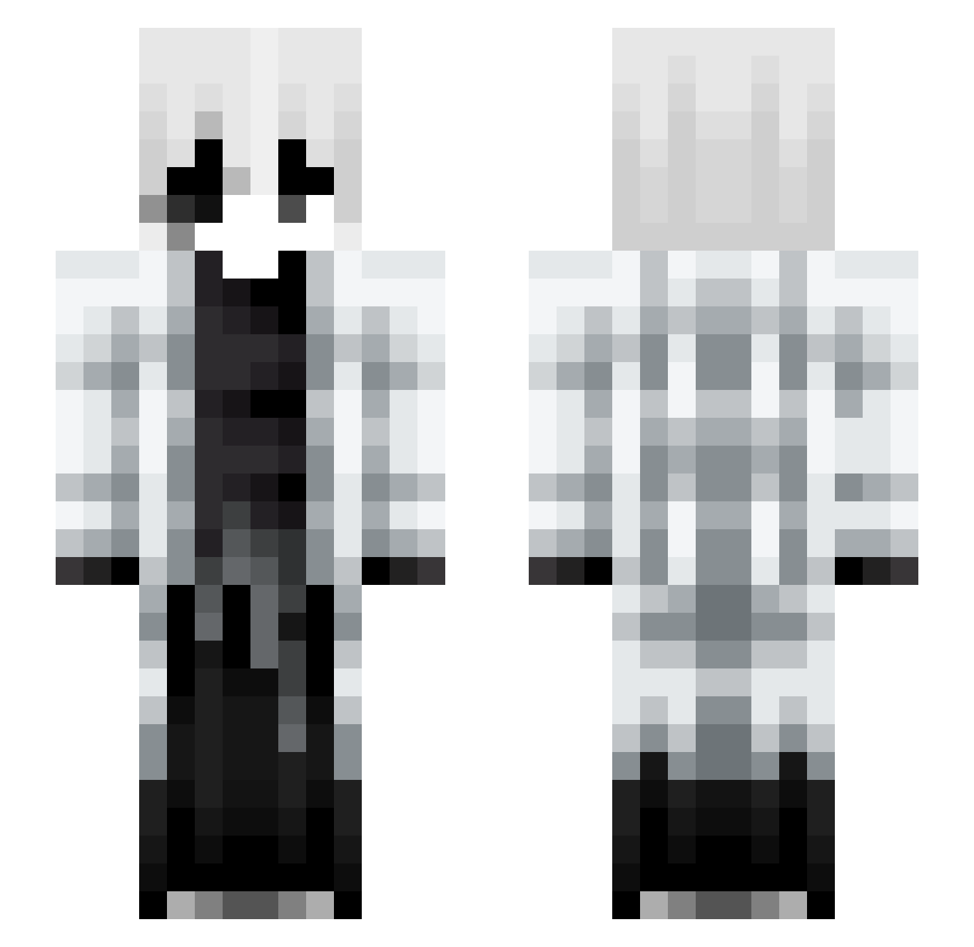 KzuryHD Minecraft skin, front and back view