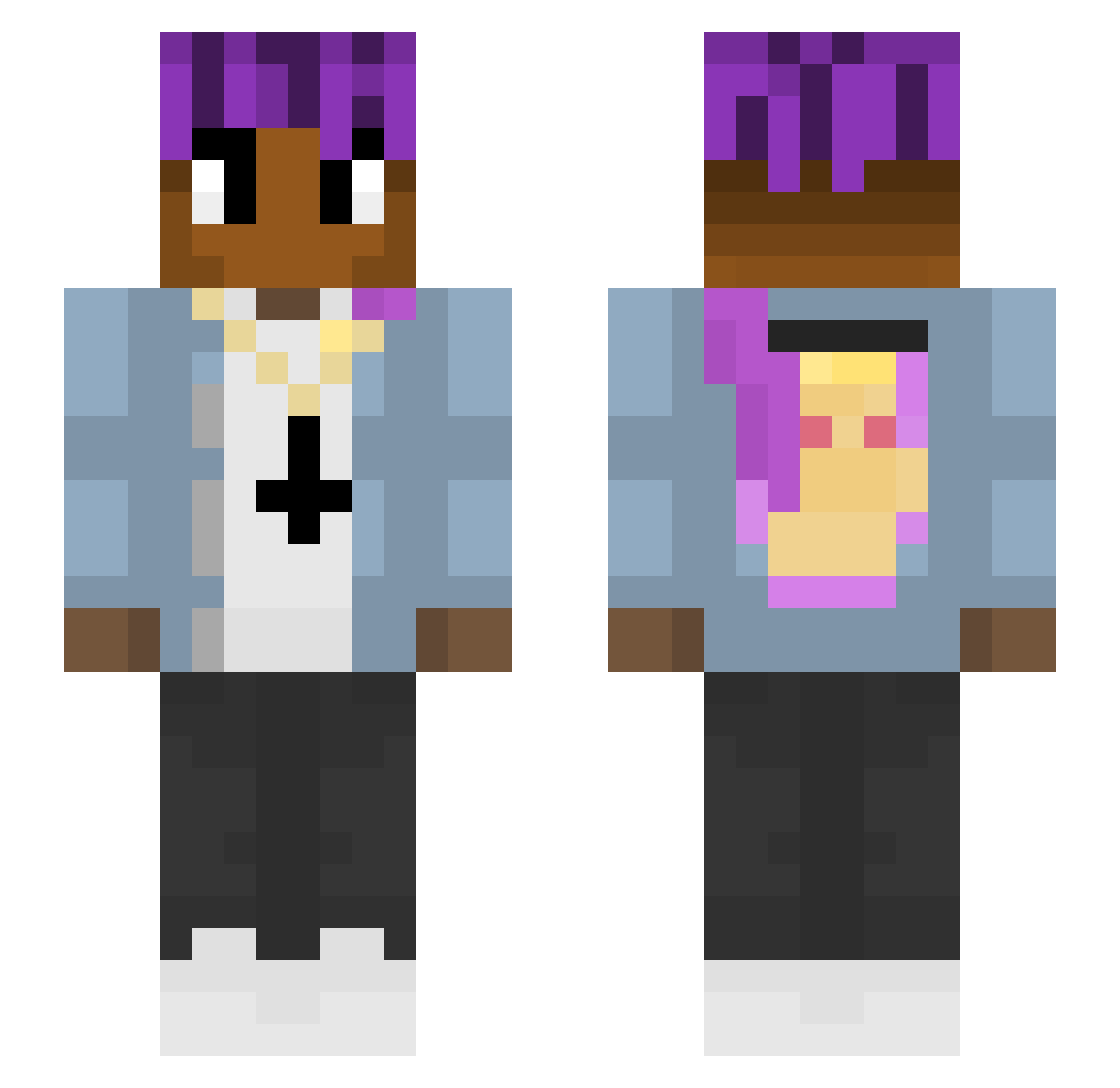 Nosmery Minecraft skin, front and back view