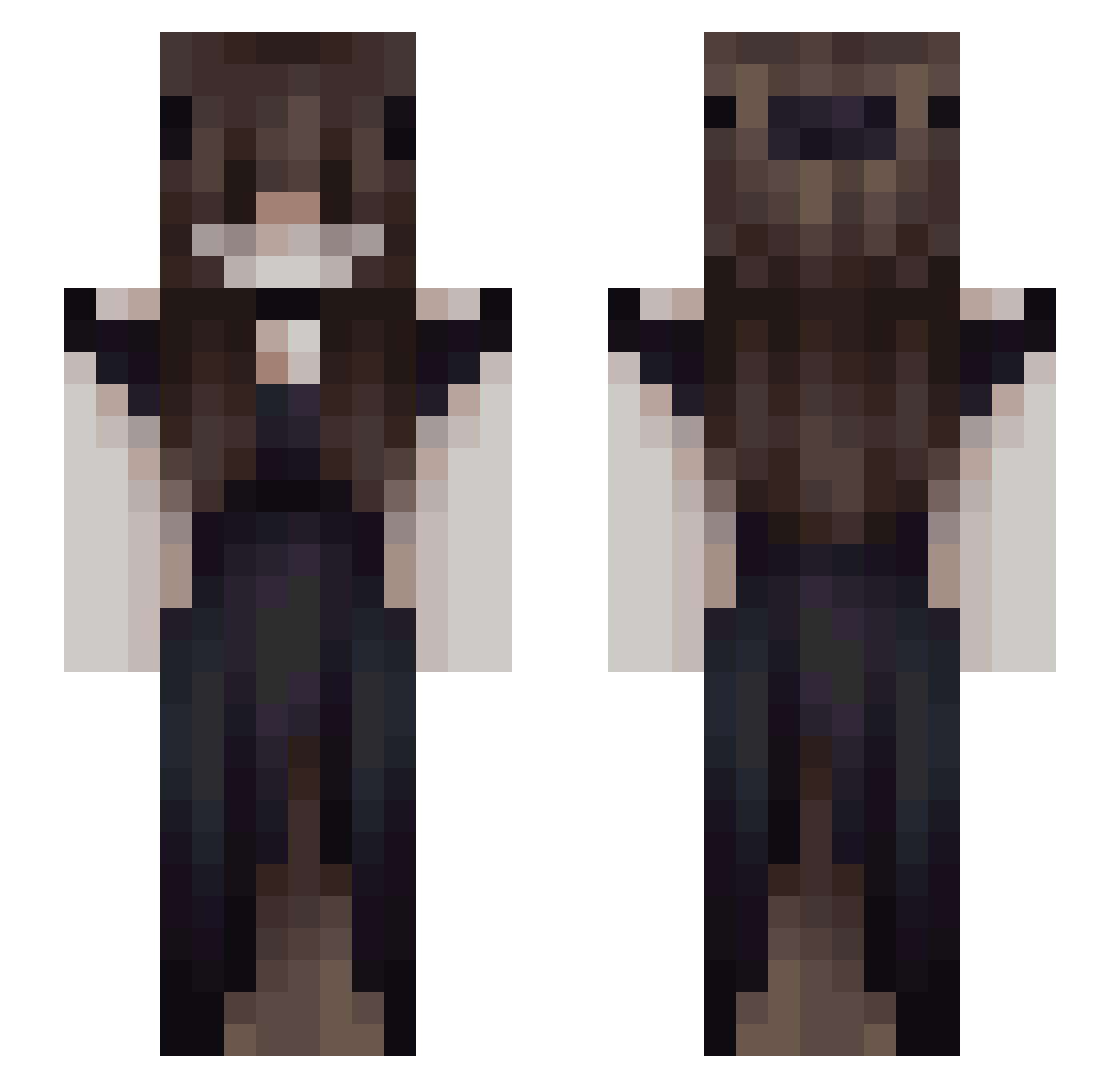 Julcia46 Minecraft skin, front and back view