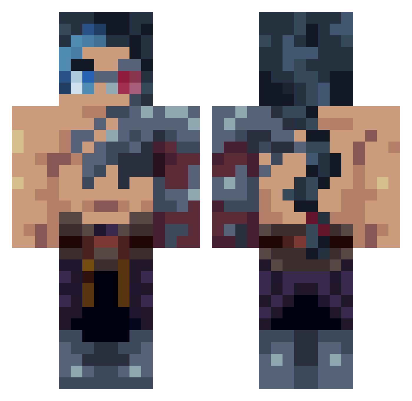 Mrbigtoast Minecraft skin, front and back view