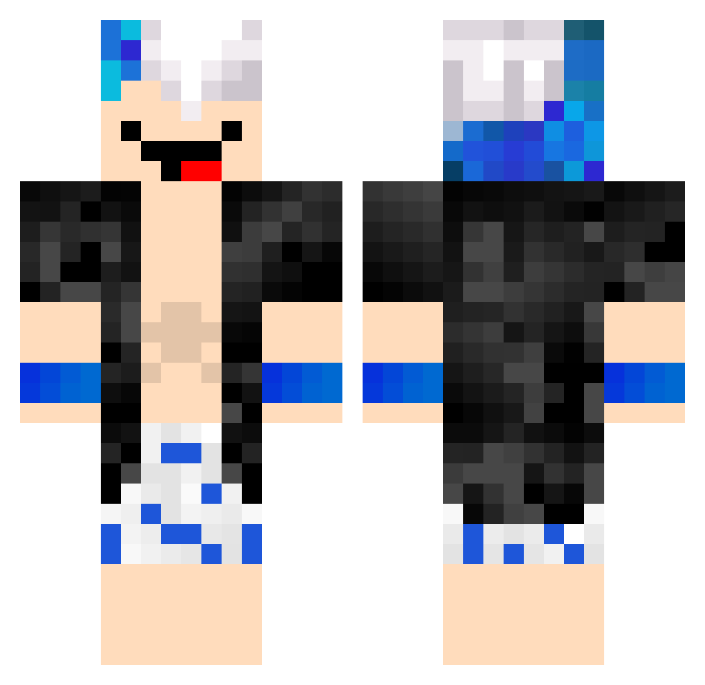 Stubelli Minecraft skin, front and back view